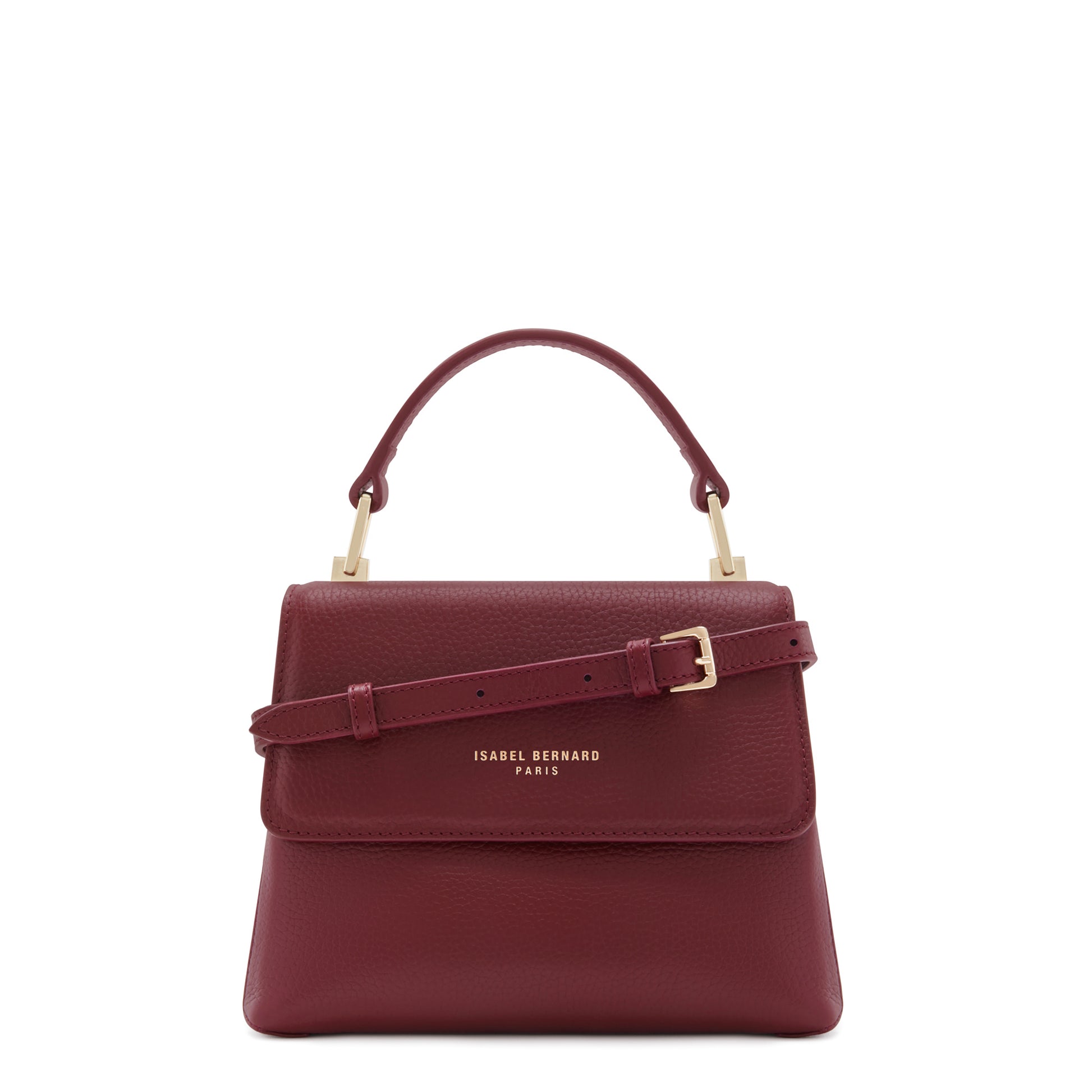 Femme Forte Heline bordeaux red calfskin leather handbag -  - Isabel Bernard