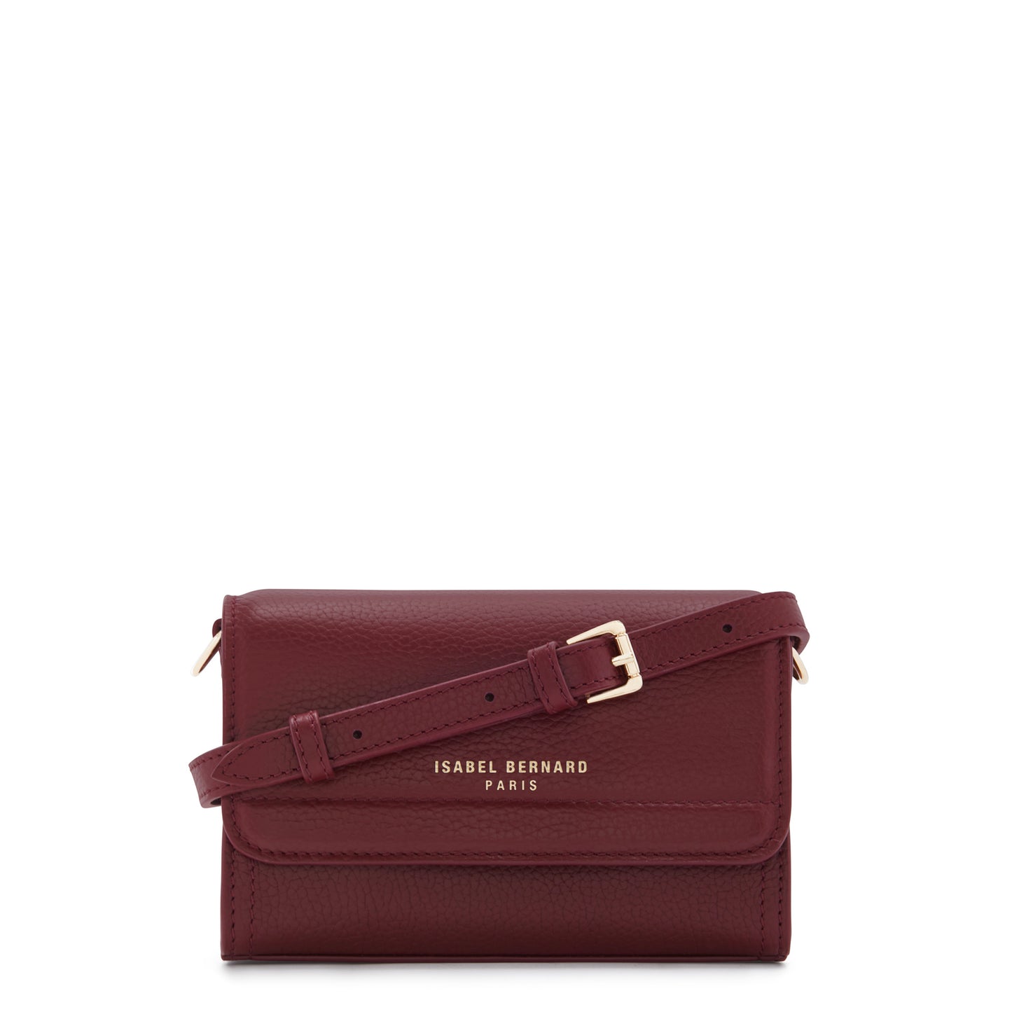 Femme Forte Kim bordeaux red calfskin leather crossbody bag -  - Isabel Bernard