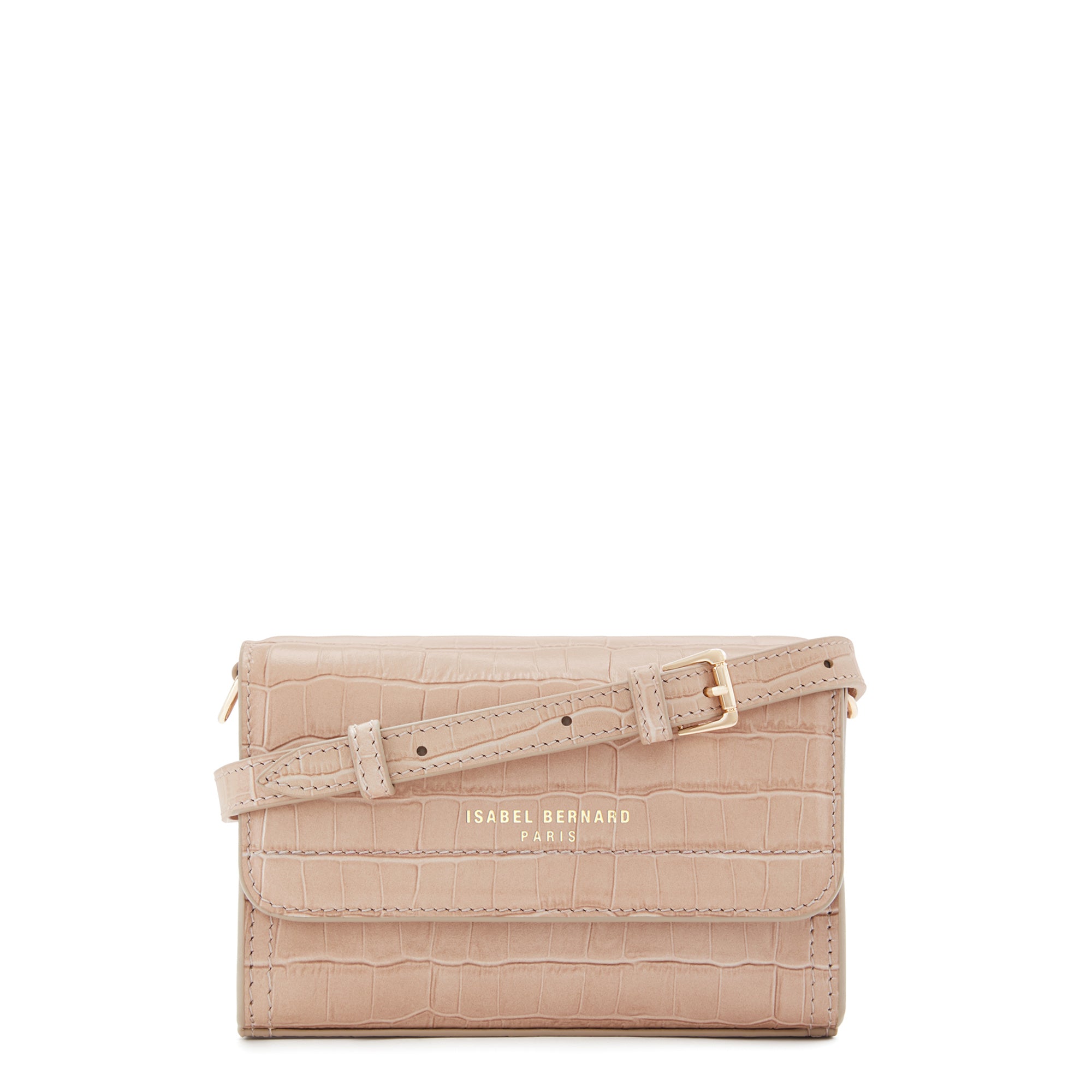 Isabel Bernard beige croco sac a bandouliere en cuir de veau IB26055