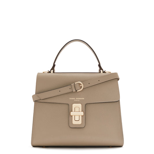 Femme Forte Simone Midi taupe leather handbag calfskin leather -  - Isabel Bernard