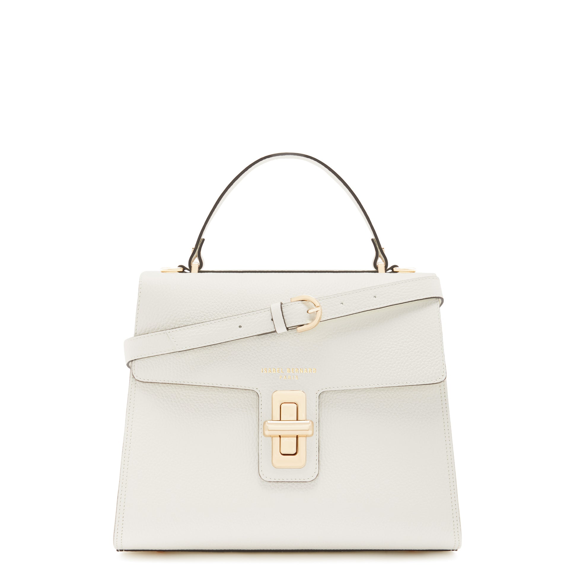 Femme Forte Simone Midi white leather handbag calfskin leather -  - Isabel Bernard