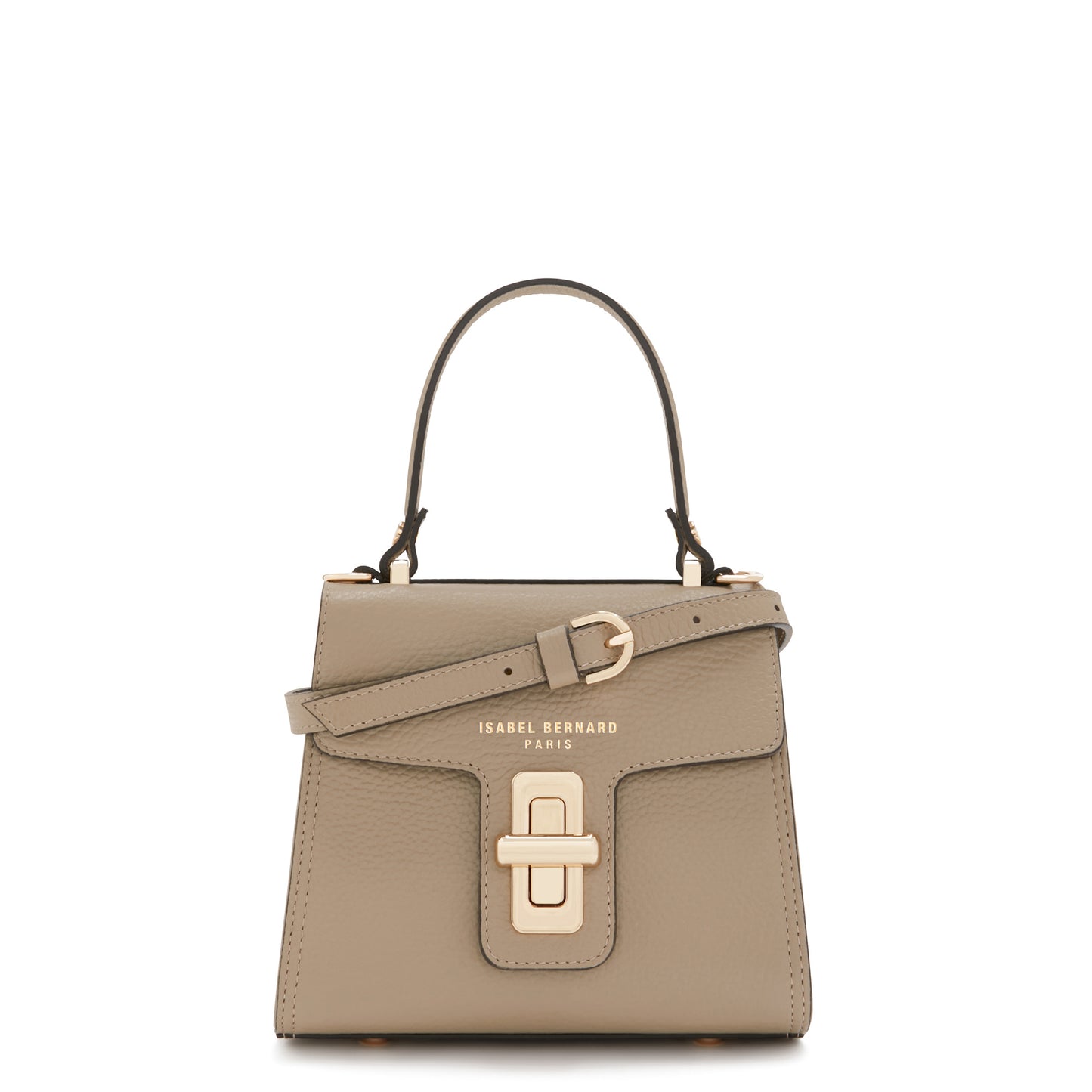 Femme Forte Simone Mini taupe leather handbag calfskin leather -  - Isabel Bernard