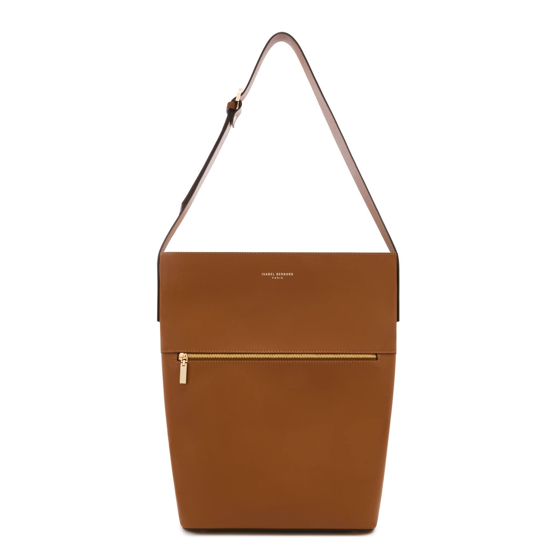 Honoré Flora camel calfskin leather shoulder bag with laptop compartment -  - Isabel Bernard