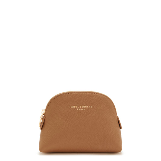 Honoré Babette camel calfskin leather toiletry bag -  - Isabel Bernard