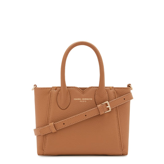 Honoré Cloe Mini camel calfskin leather handbag -  - Isabel Bernard