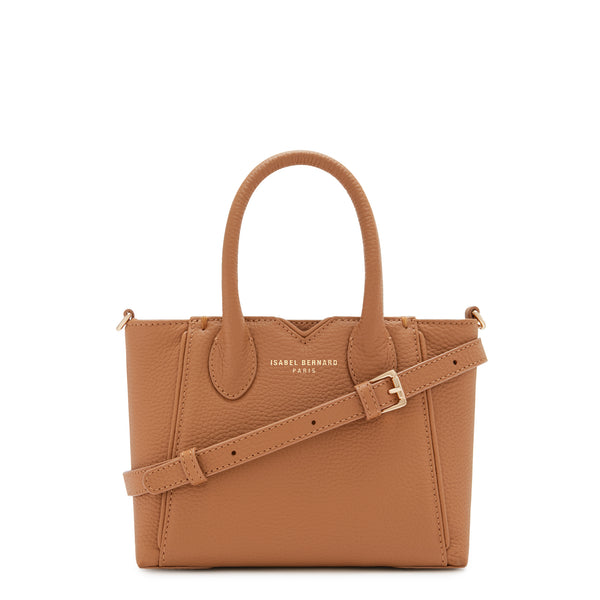 camel calfskin leather handbag IB21124-034 - Isabel Bernard