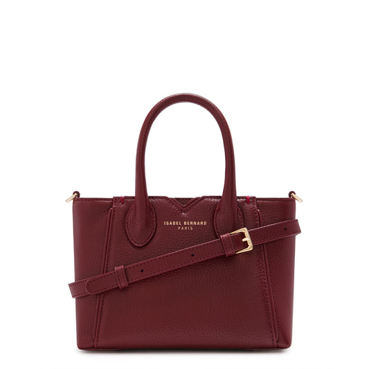 Honoré Cloe Mini bordeaux red calfskin leather handbag -  - Isabel Bernard