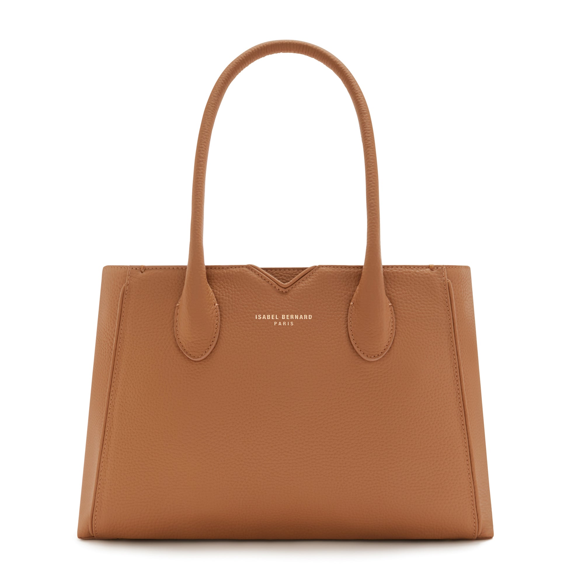 Honoré Cloe Midi camel calfskin leather handbag -  - Isabel Bernard