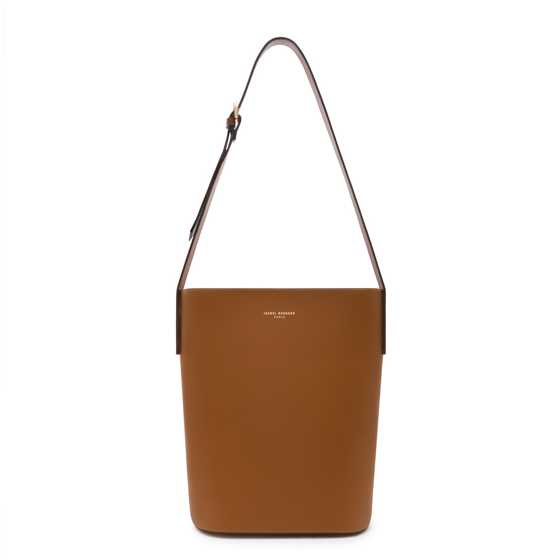 Honoré Lora camel calfskin leather shoulder bag with laptop compartment -  - Isabel Bernard