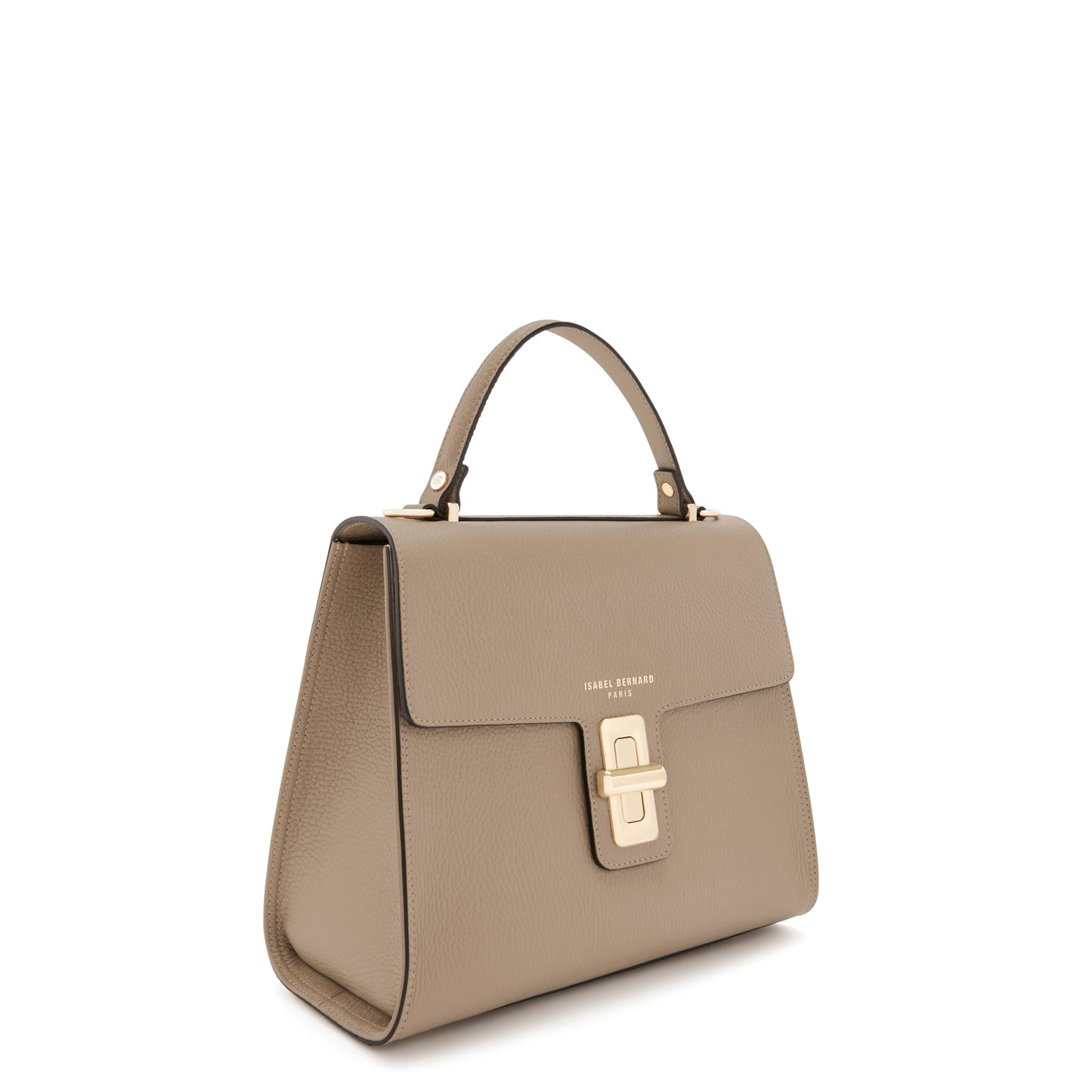 Femme Forte Simone Midi taupe leather handbag calfskin leather -  - Isabel Bernard