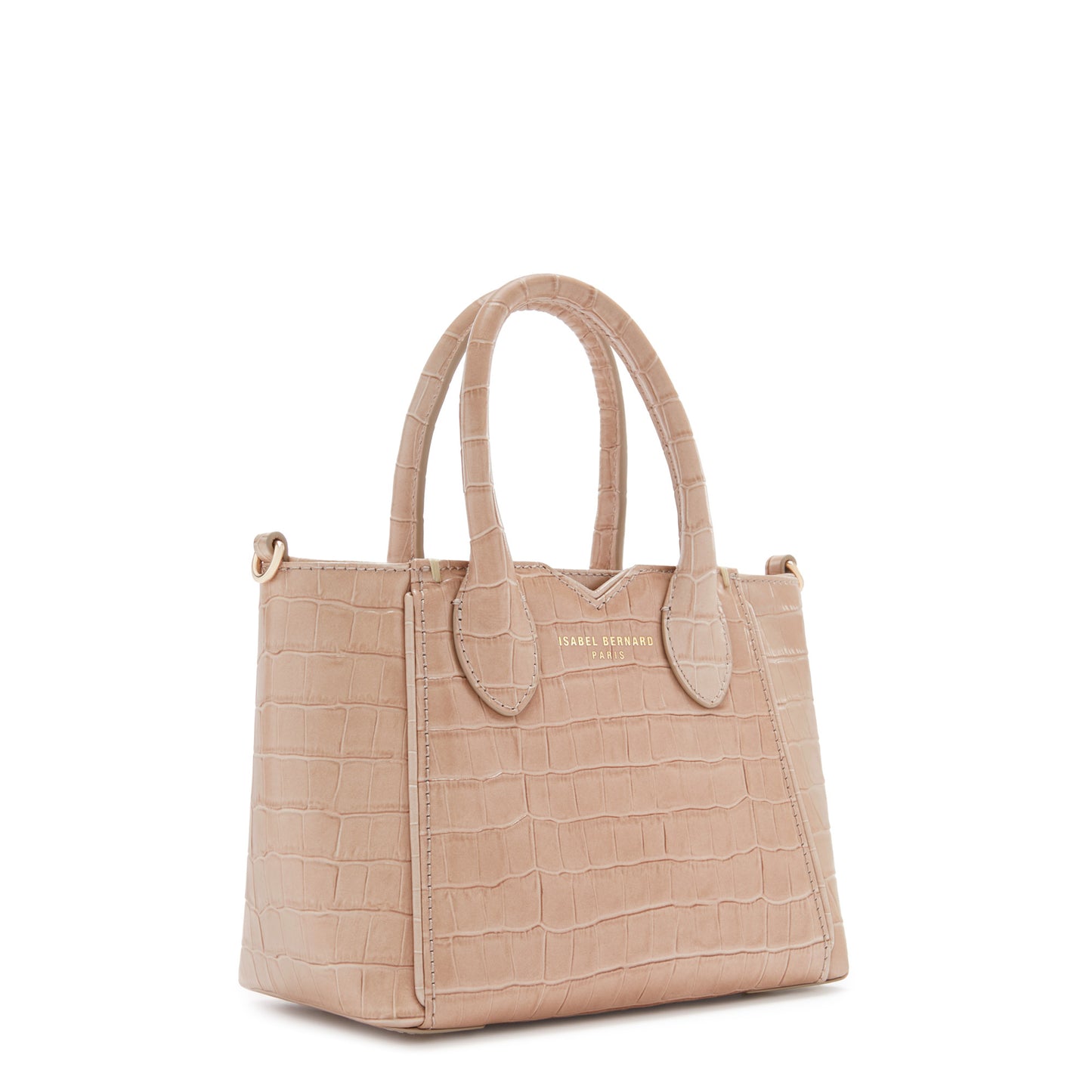 Honoré Cloe Mini croco beige calfskin leather handbag -  - Isabel Bernard