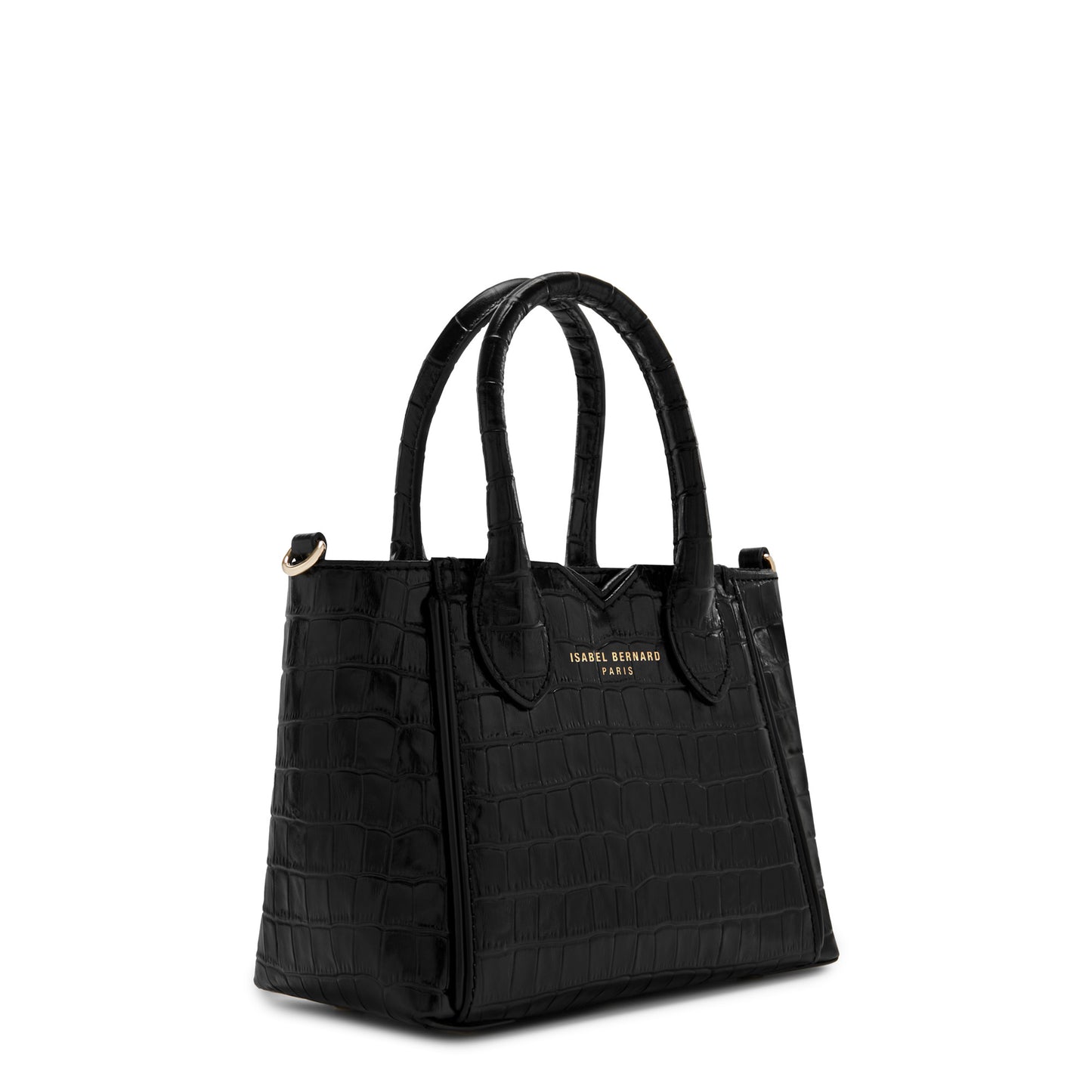 Honoré Cloe Mini croco black calfskin leather handbag -  - Isabel Bernard