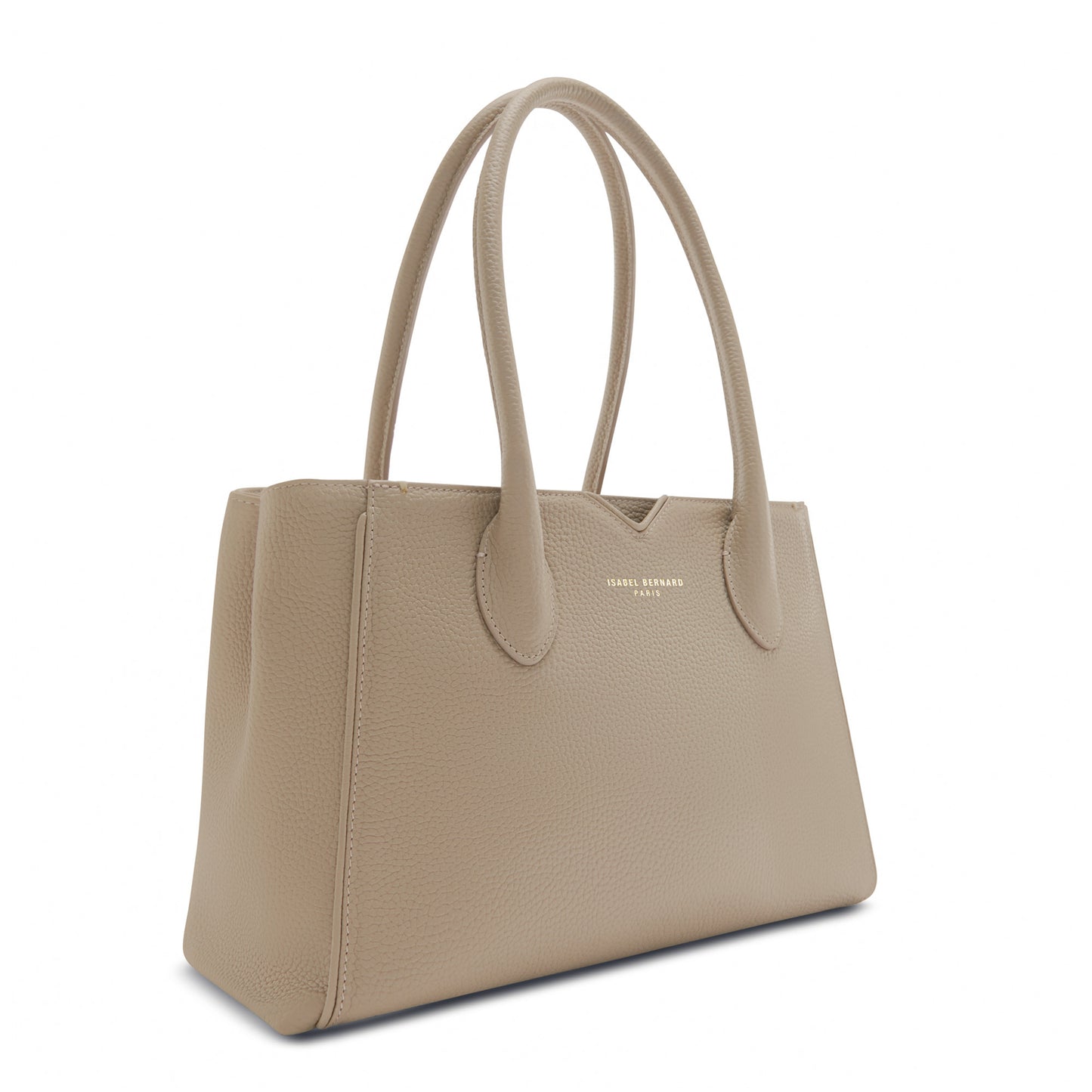 Honoré Cloe Midi taupe calfskin leather handbag -  - Isabel Bernard