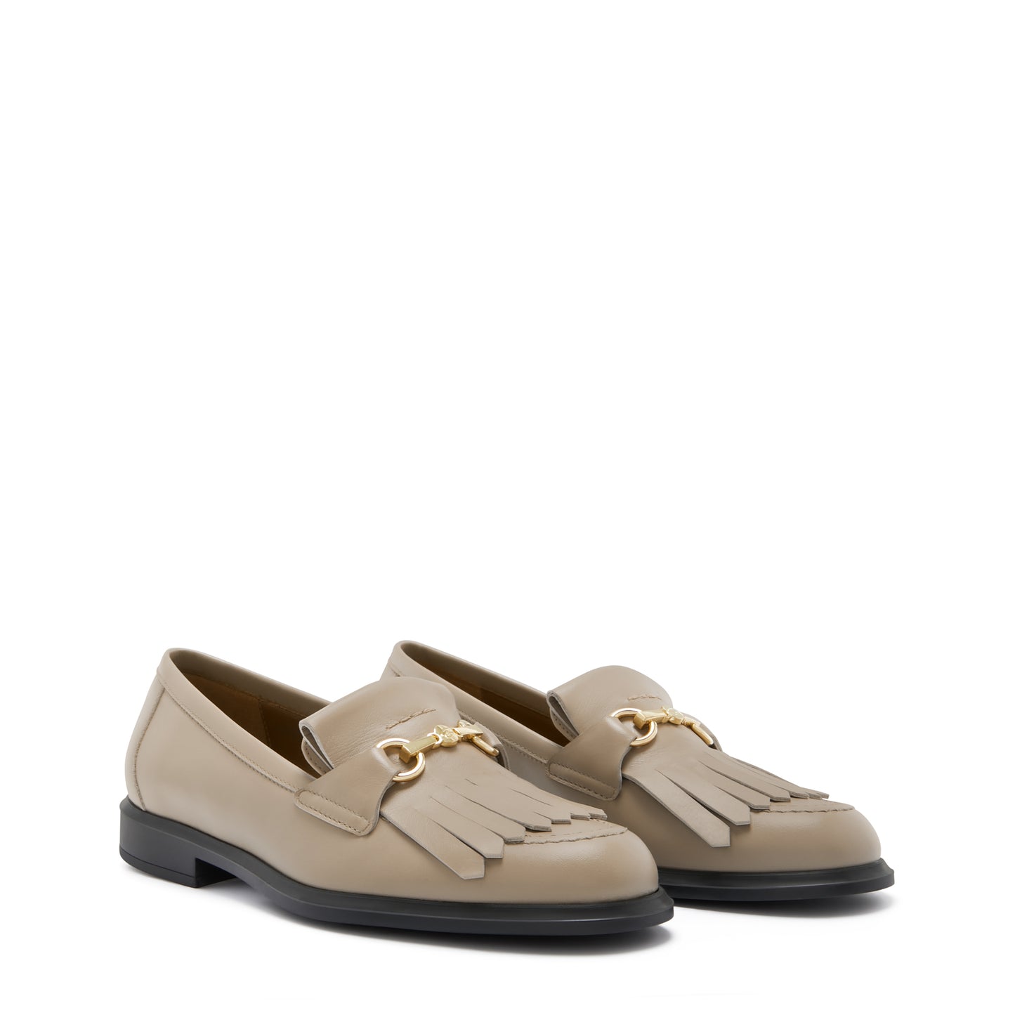 Vendôme Lave taupe calfskin leather loafers -  - Isabel Bernard