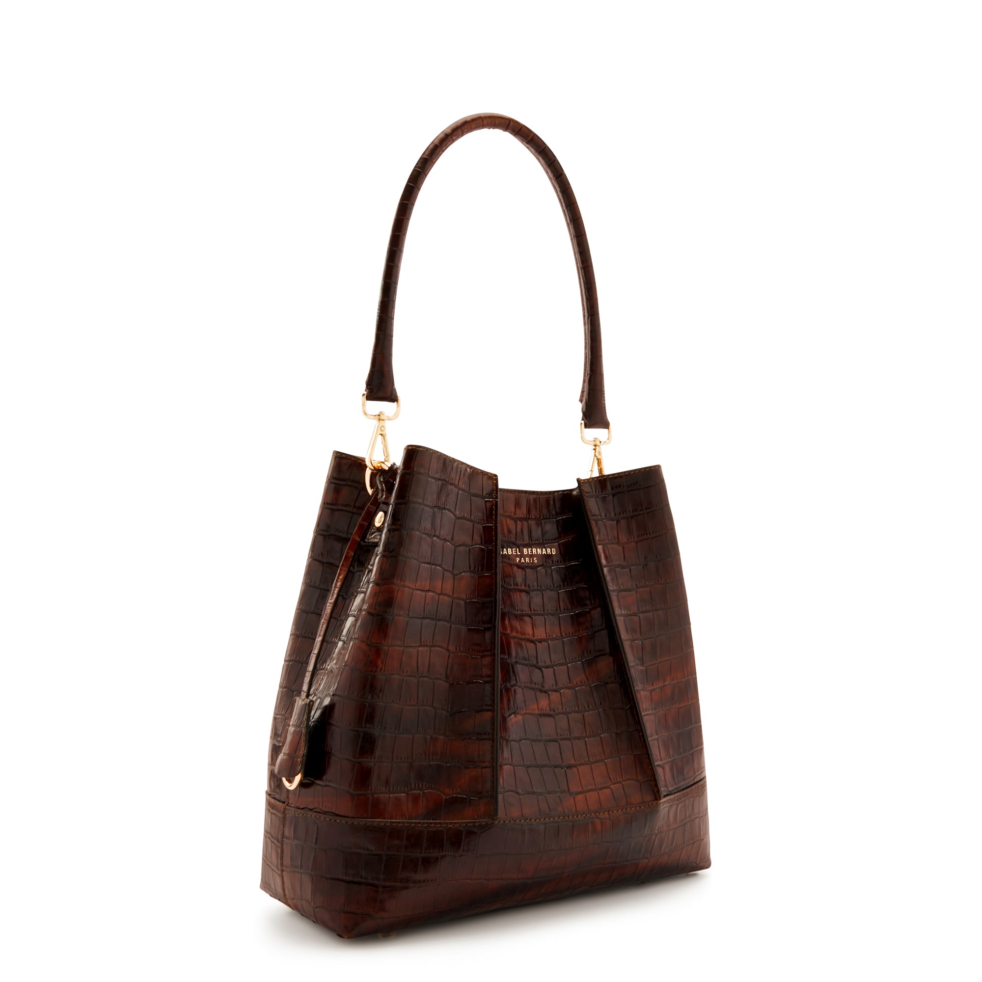 Isabel Bernard - croco brown calfskin leather handbag IB25074-230