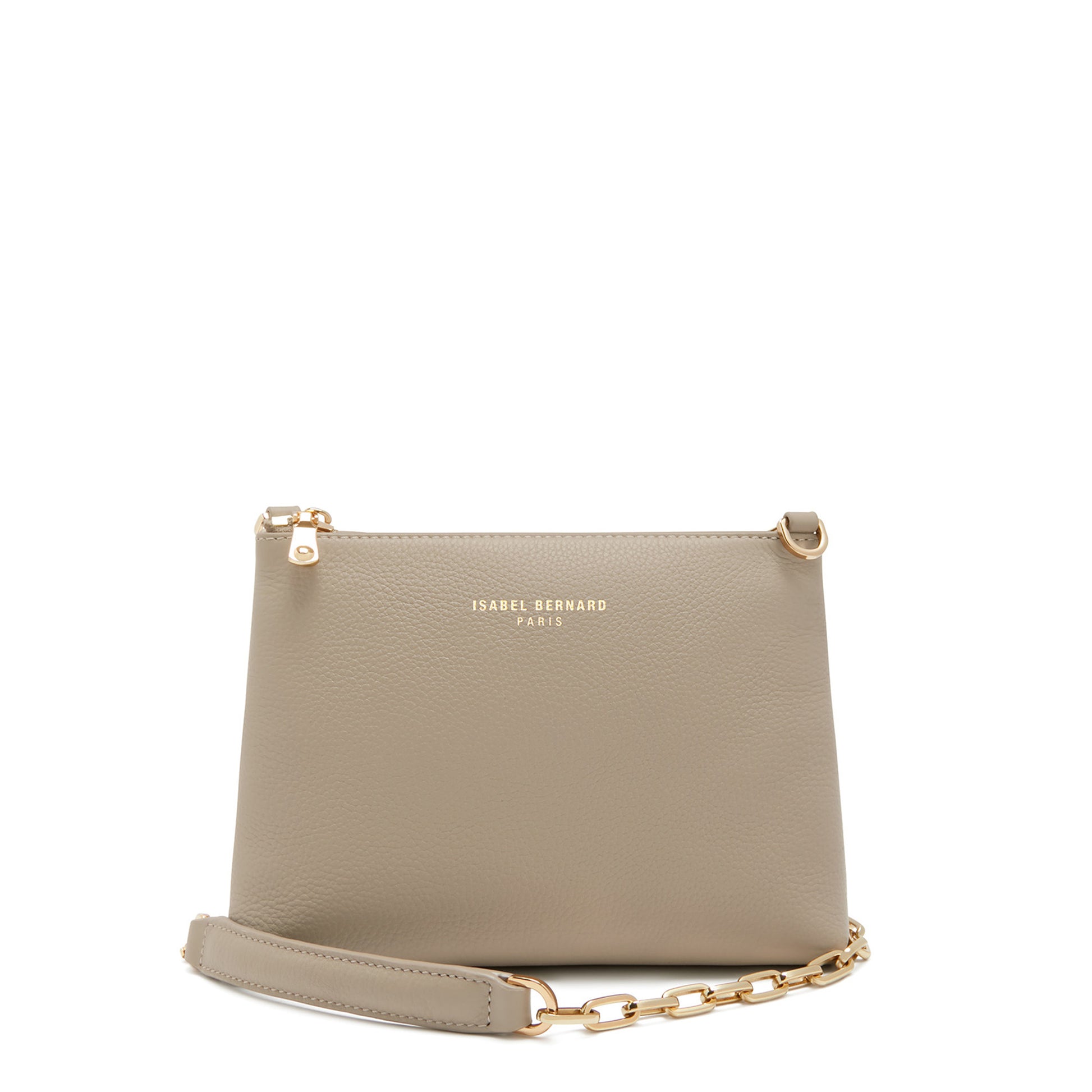 Honoré Misra taupe calfskin leather shoulder bag -  - Isabel Bernard