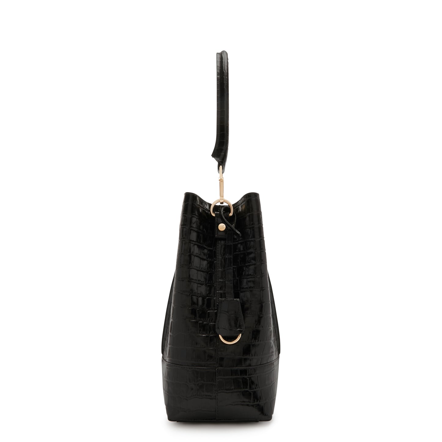 Femme Forte Macie croco black calfskin leather handbag -  - Isabel Bernard