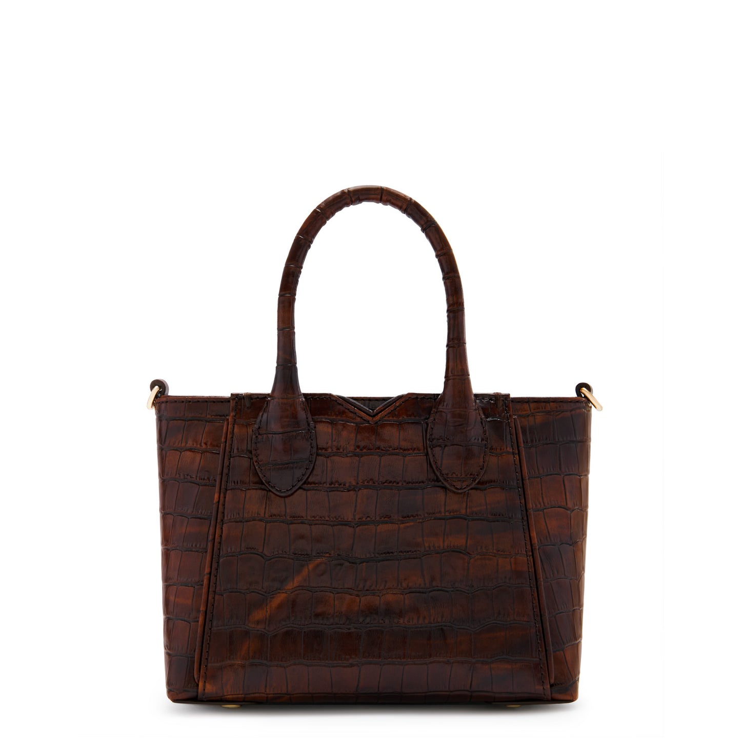 Honoré Cloe Mini croco brown calfskin leather handbag -  - Isabel Bernard