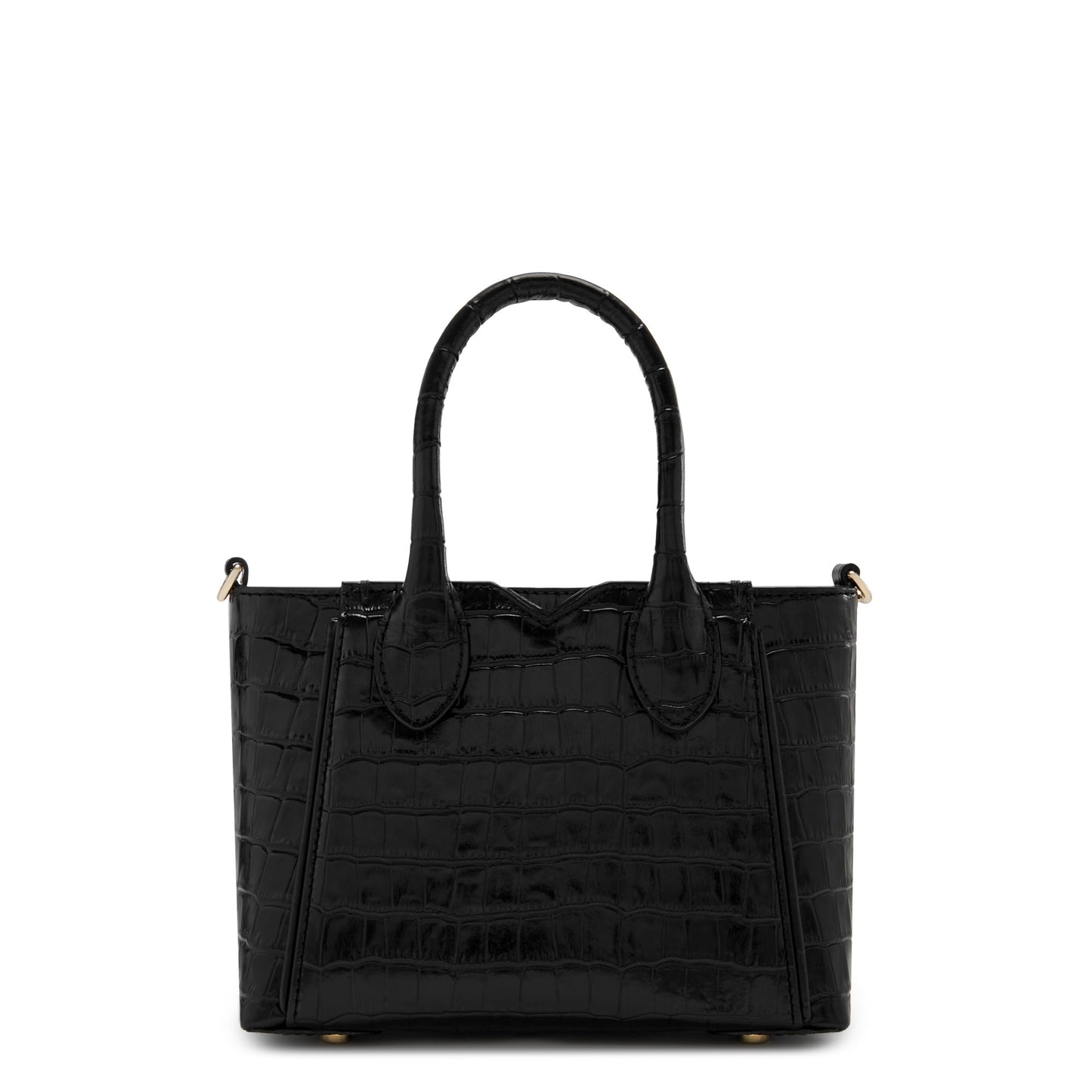 Honoré Cloe Mini croco black calfskin leather handbag -  - Isabel Bernard