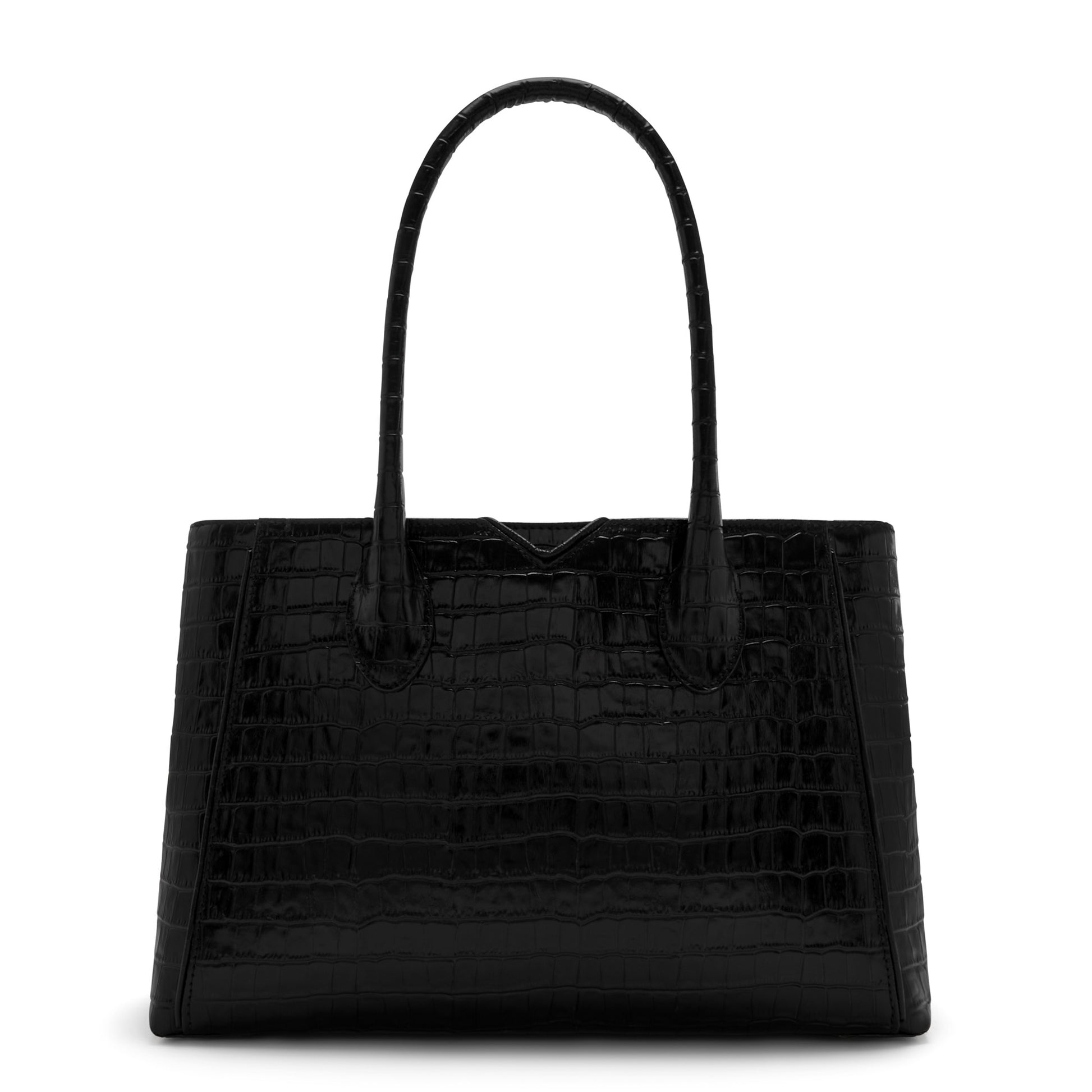 Honoré Cloe Midi croco black calfskin leather handbag -  - Isabel Bernard