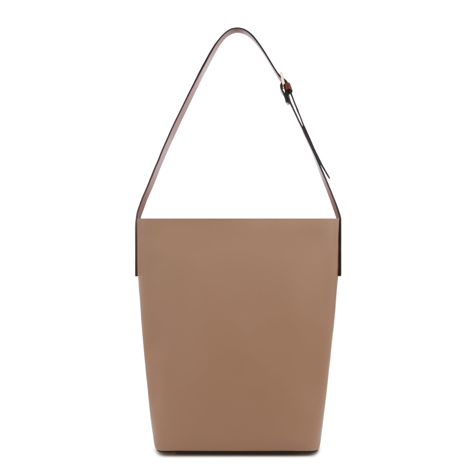 Honoré Flora taupe calfskin leather shoulder bag with laptop compartment -  - Isabel Bernard