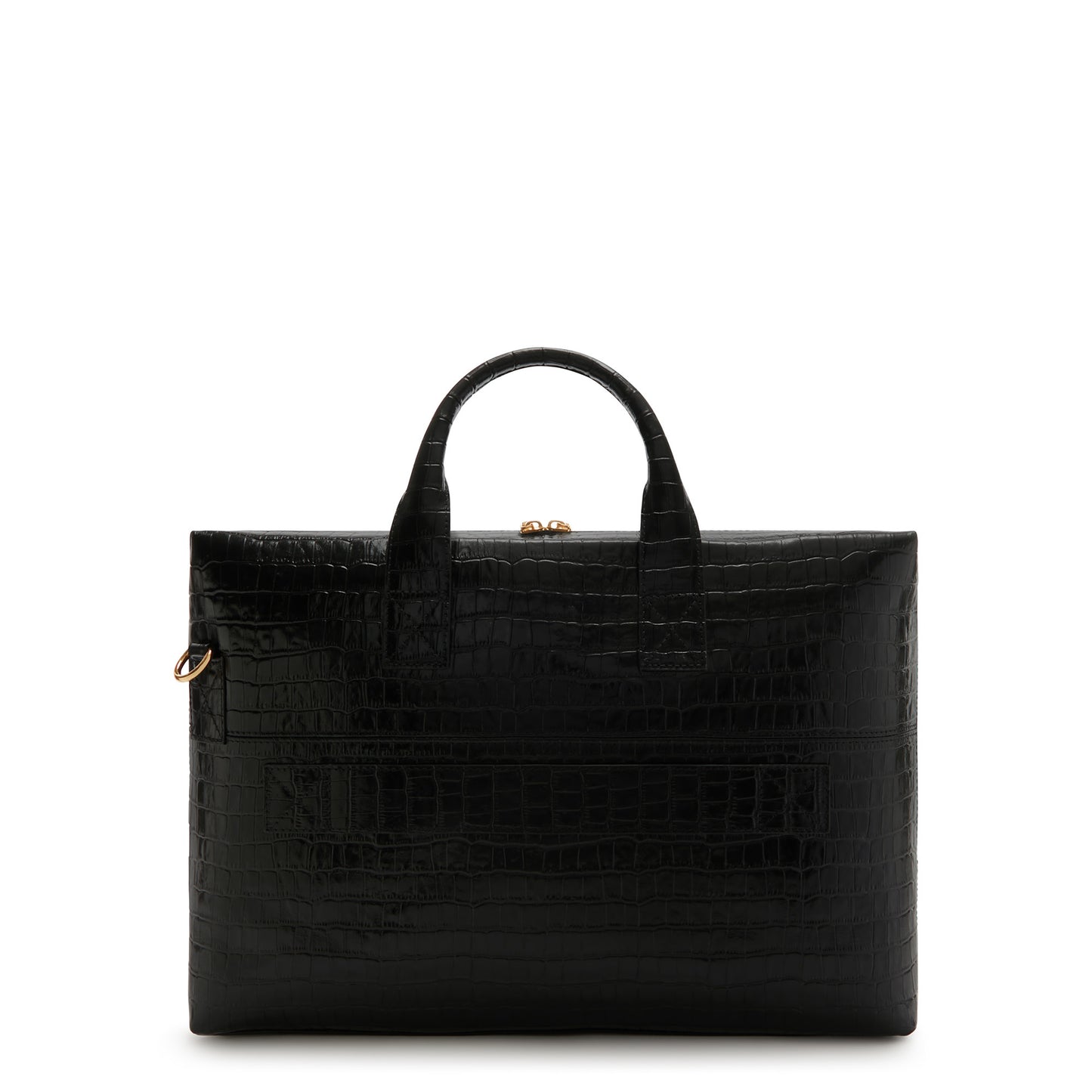 Honoré Anique croco black calfskin leather handbag with 16.4 inch laptop compartment -  - Isabel Bernard