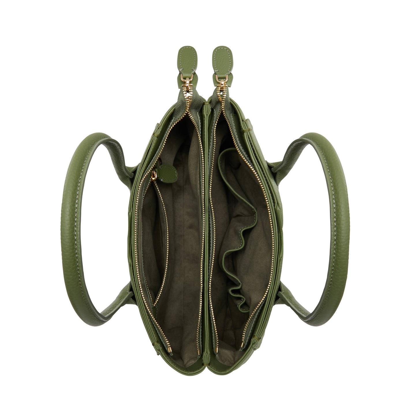 Honoré Cloe Midi green calfskin leather handbag -  - Isabel Bernard