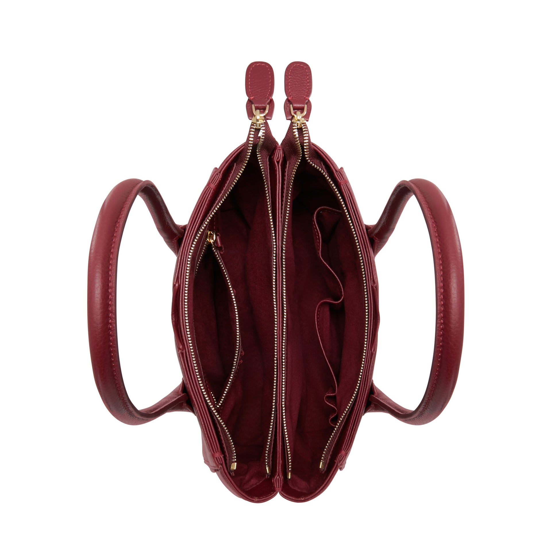 Honoré Cloe Midi bordeaux red calfskin leather handbag -  - Isabel Bernard