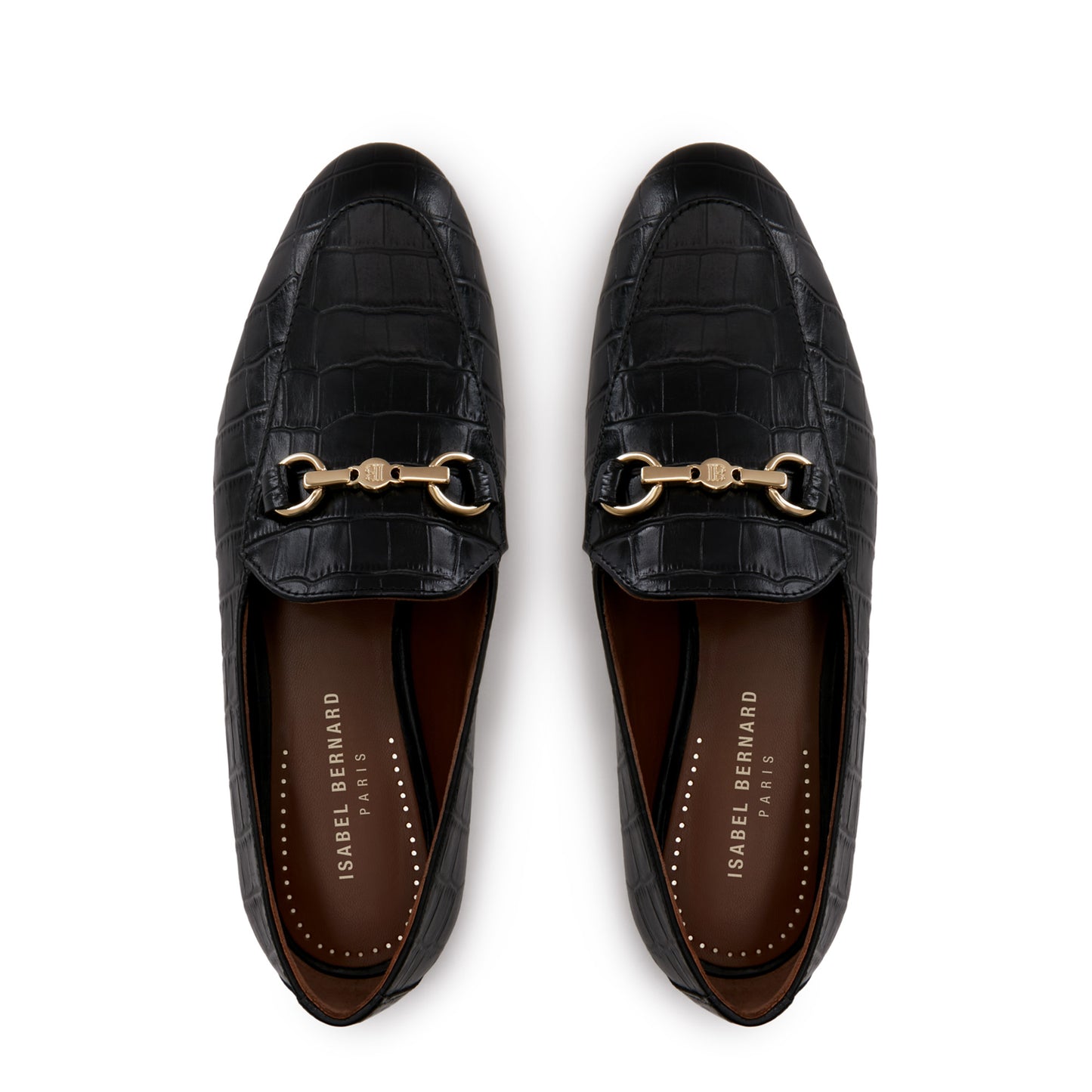 Vendôme Fleur croco black calfskin leather loafers -  - Isabel Bernard