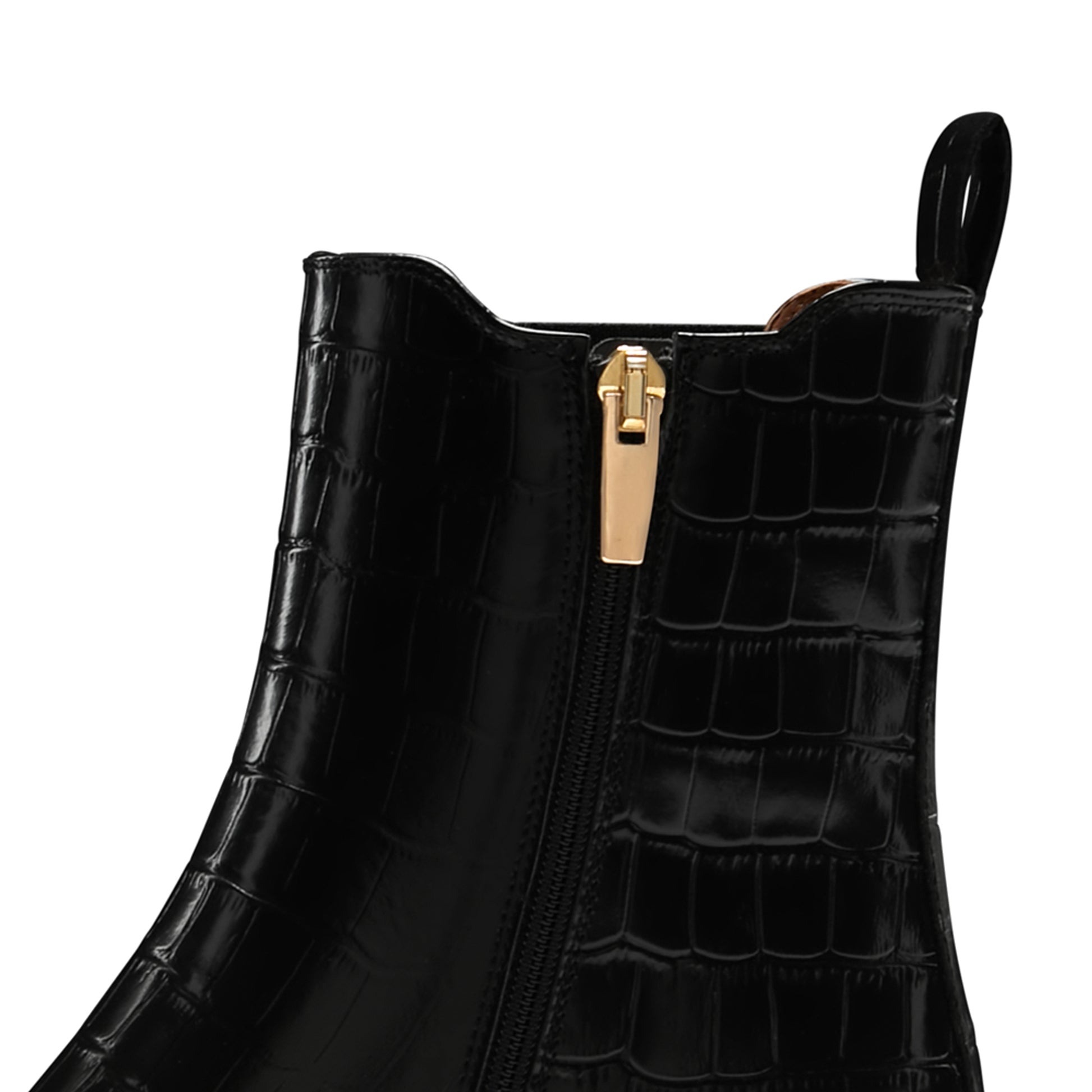 Vendôme Amandine croco black calfskin leather boots -  - Isabel Bernard