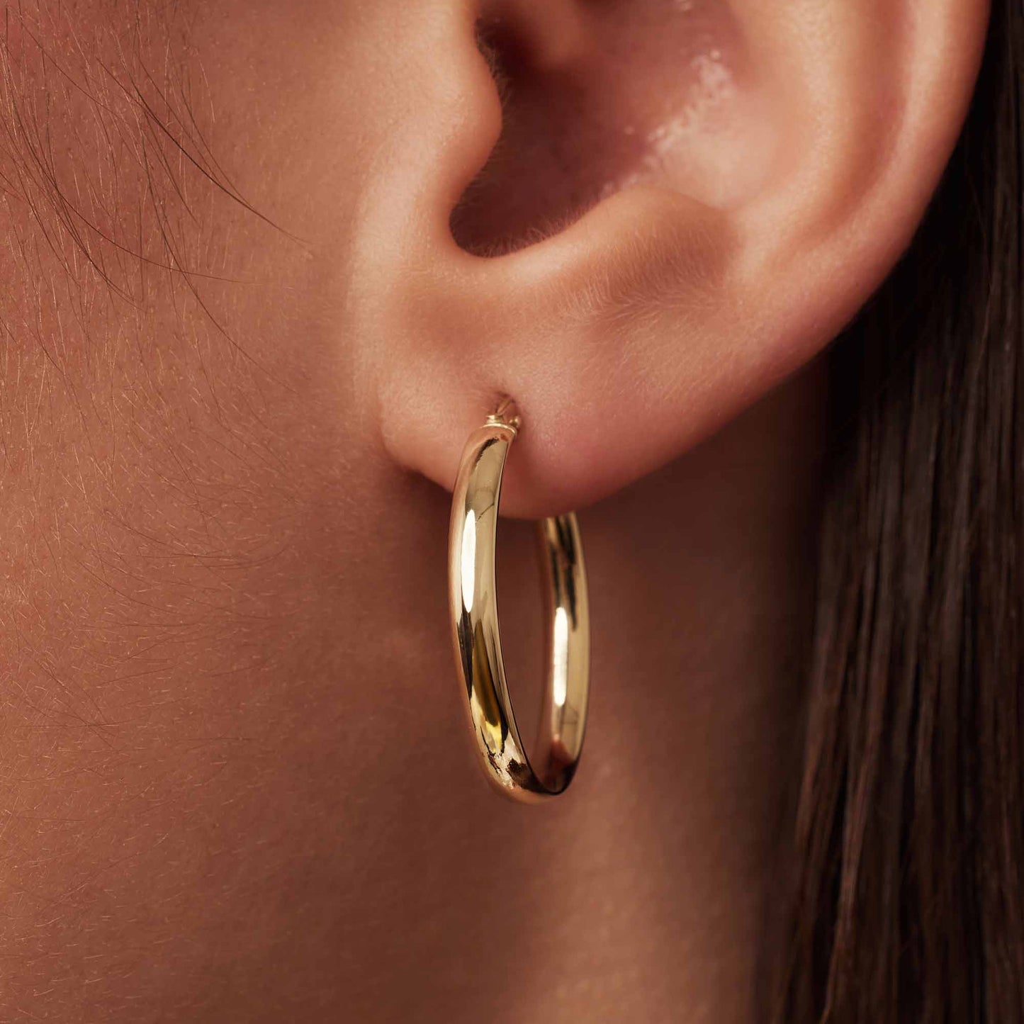 Rivoli Estrella 14 karat gold hoop earrings (20 mm) - - Isabel Bernard