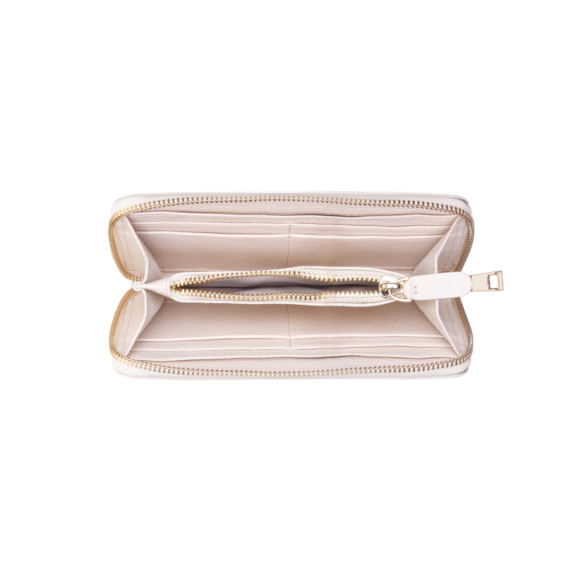 Honoré Léa cream calfskin leather zipper wallet -  - Isabel Bernard