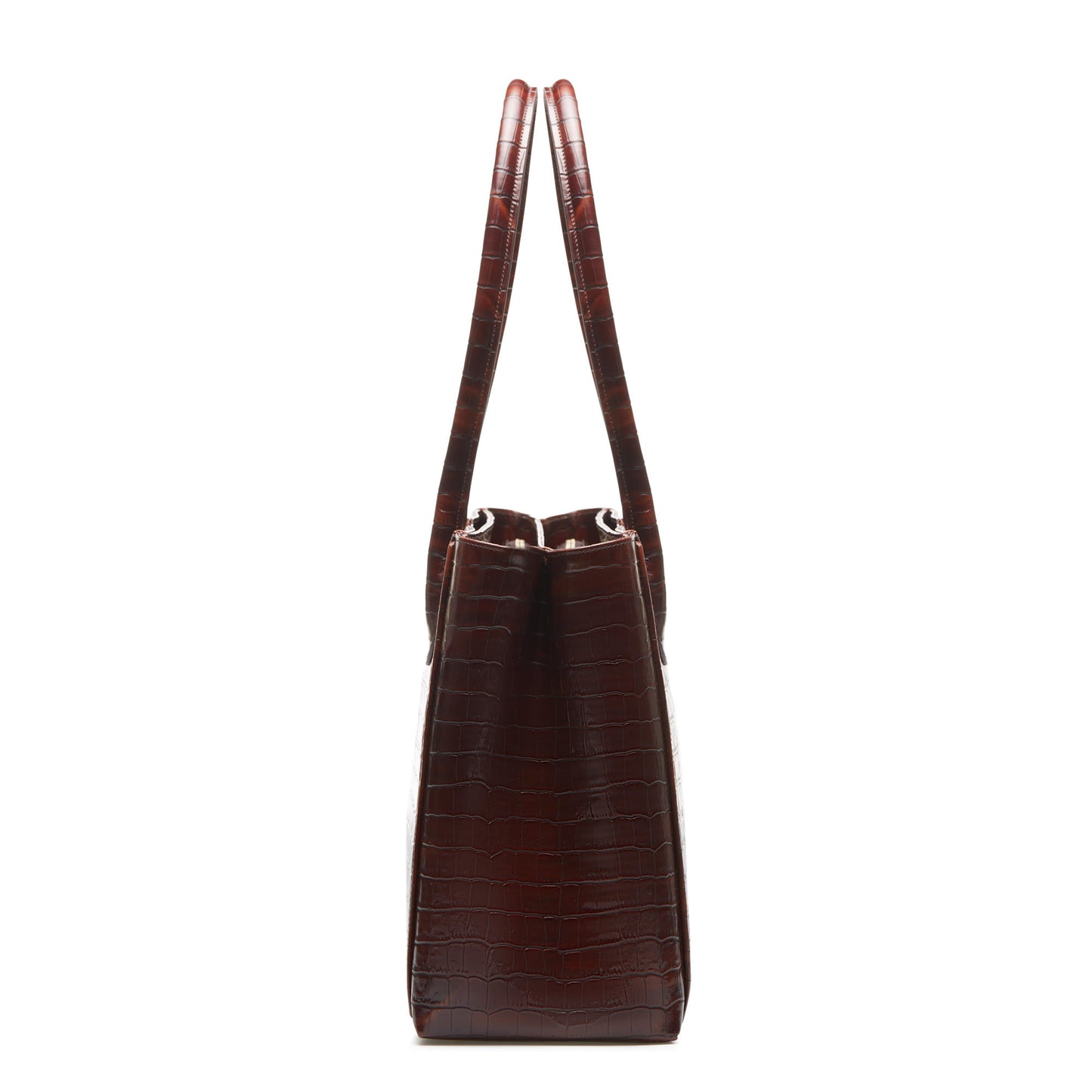 Honoré Cloe croco brown calfskin leather handbag -  - Isabel Bernard