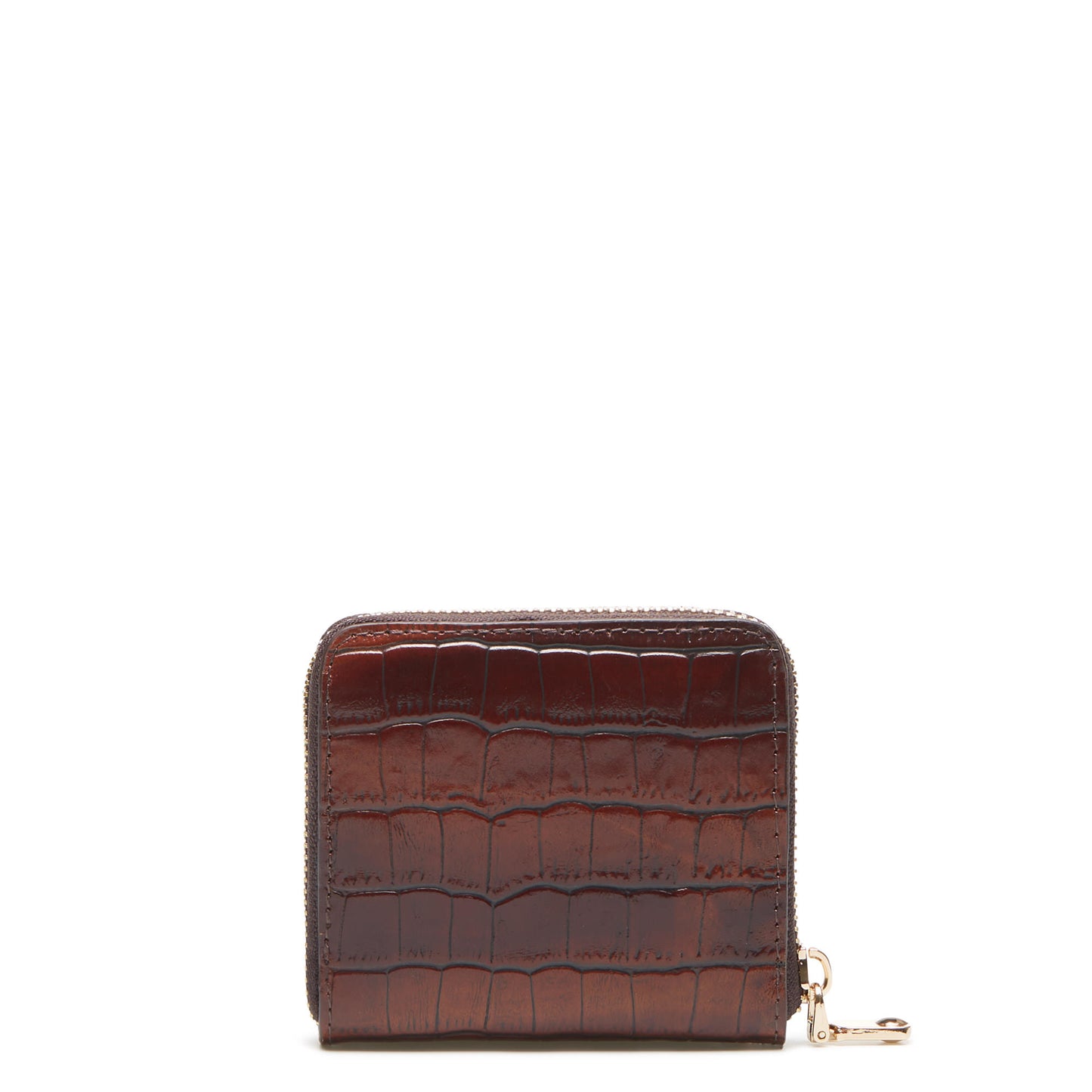 Honoré Jules croco brown calfskin leather zipper wallet -  - Isabel Bernard