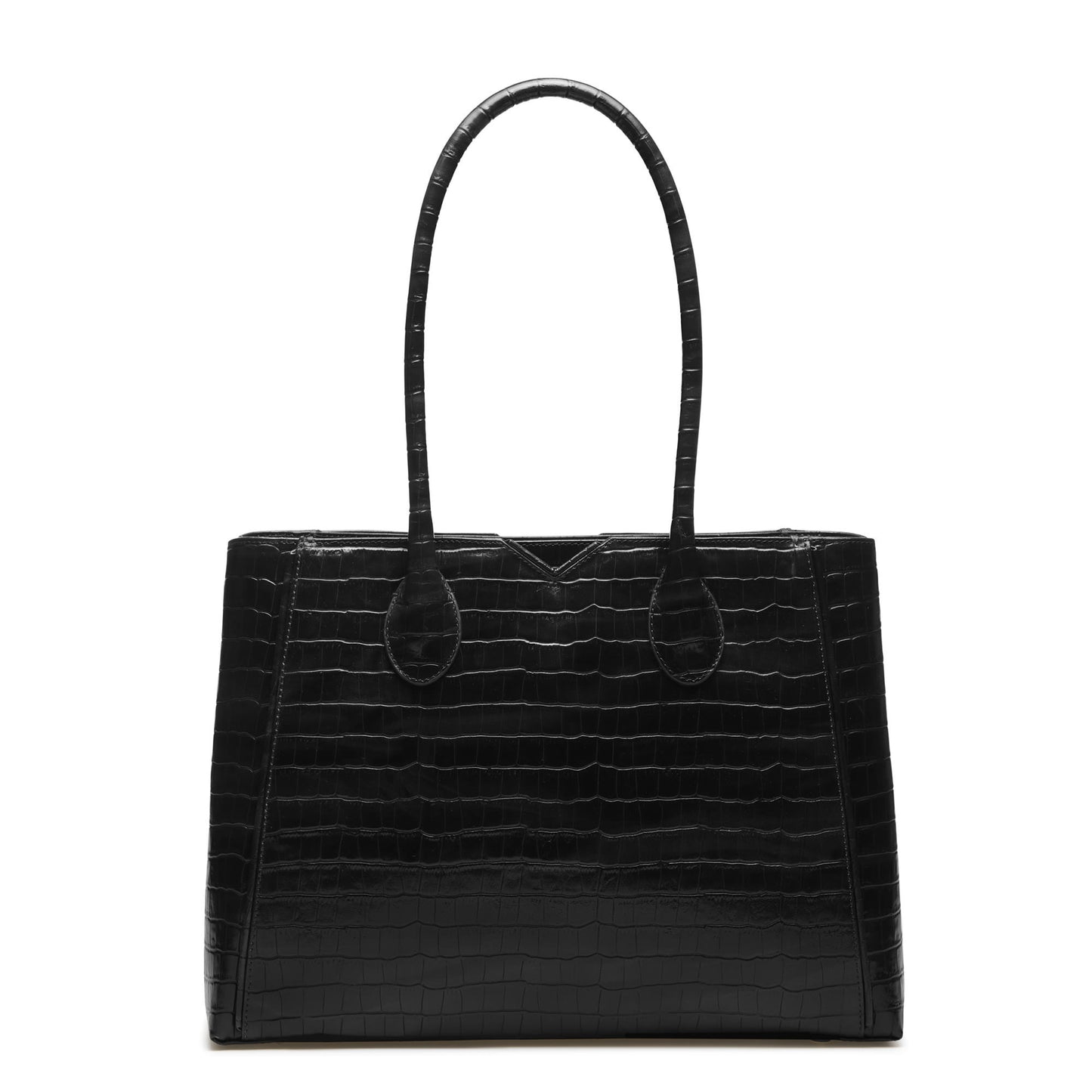 Honoré Cloe croco black calfskin leather handbag -  - Isabel Bernard