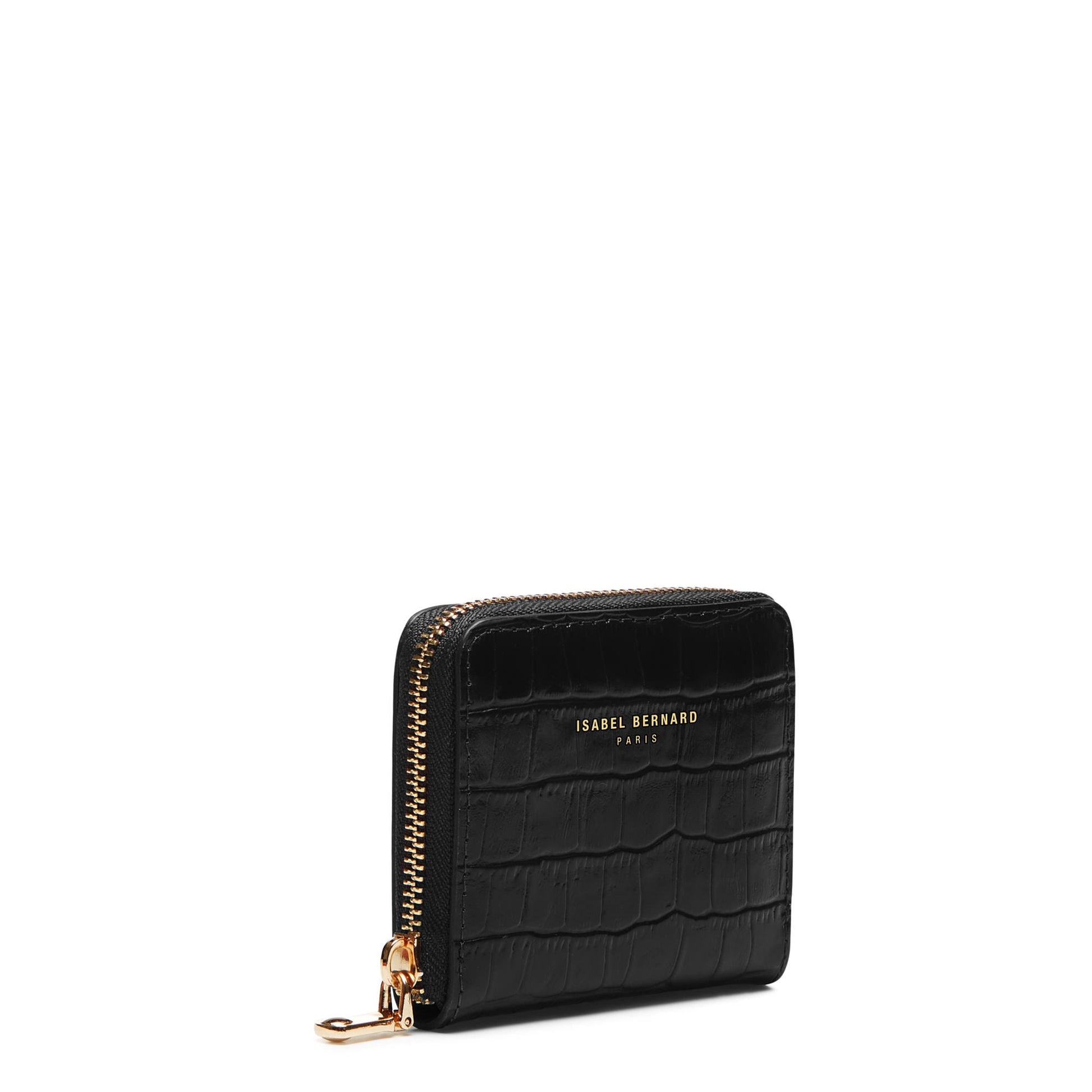 Cadeau d'Isabel croco black calfskin leather shopper and zipper wallet gift set - - Isabel Bernard