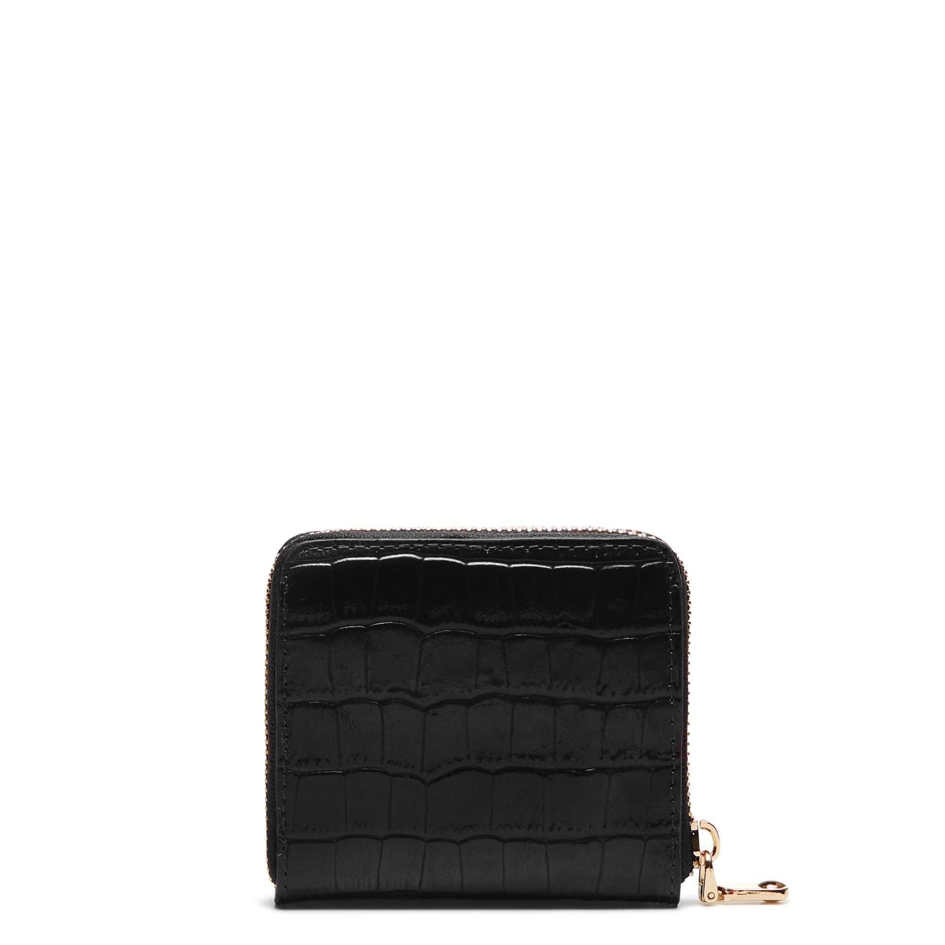 Cadeau d'Isabel croco black calfskin leather handbag and zipper wallet gift set - - Isabel Bernard