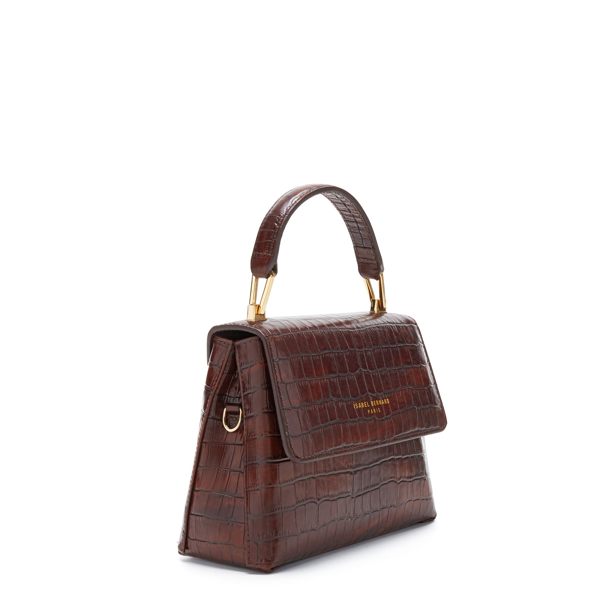 Femme Forte Heline croco brown calfskin leather handbag – Isabel Bernard