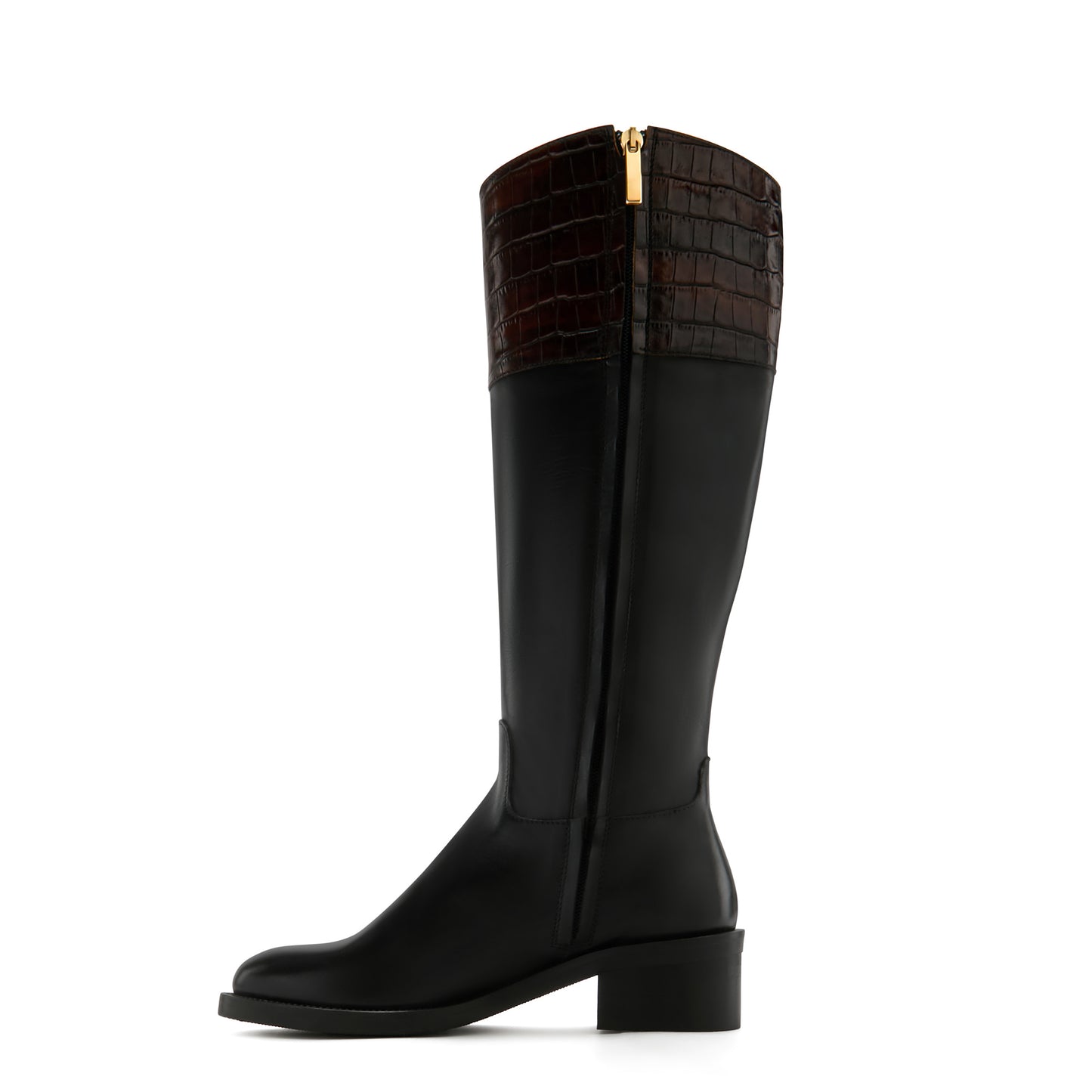 Vendôme Iris black with brown calfskin leather boots -  - Isabel Bernard