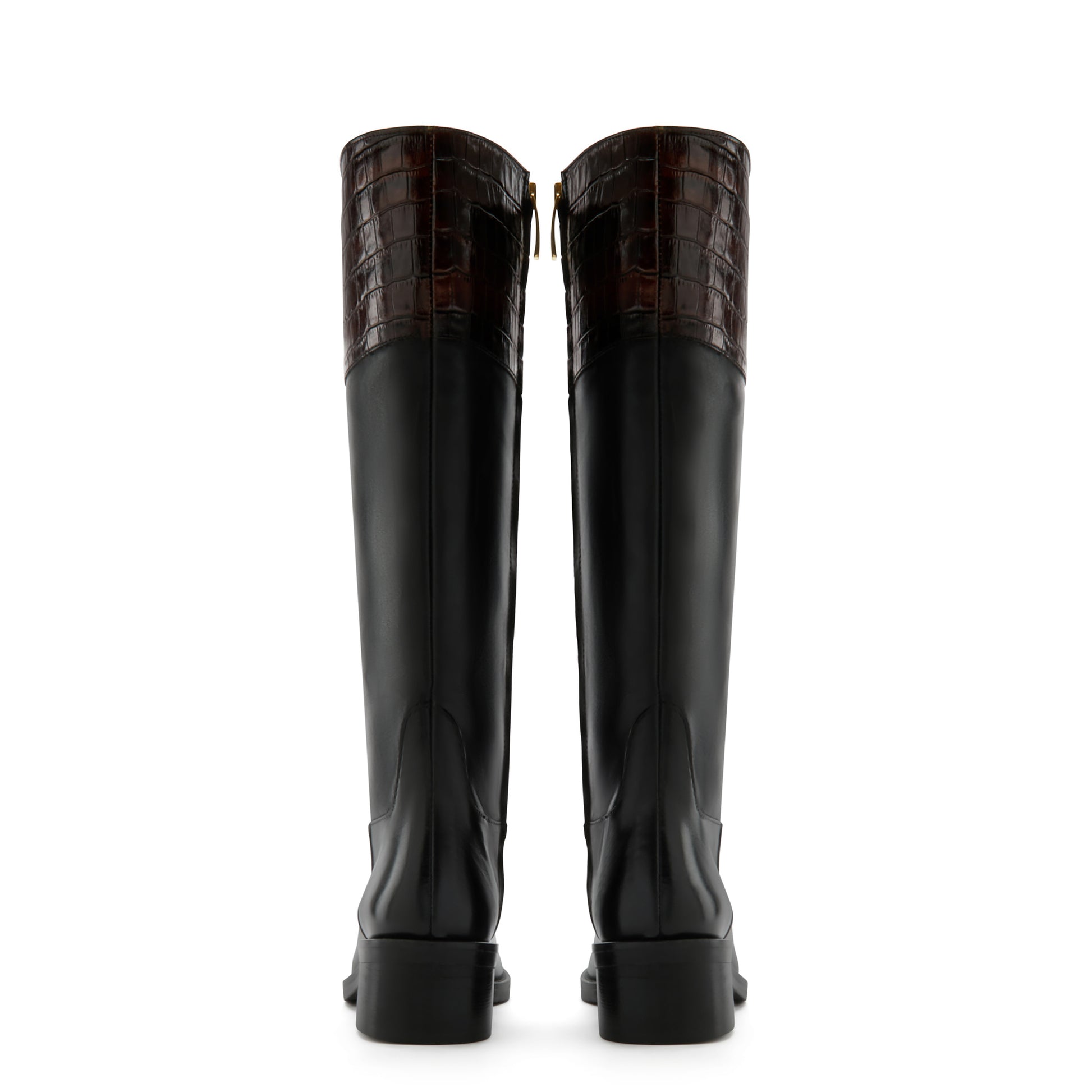 Vendôme Iris black with brown calfskin leather boots -  - Isabel Bernard