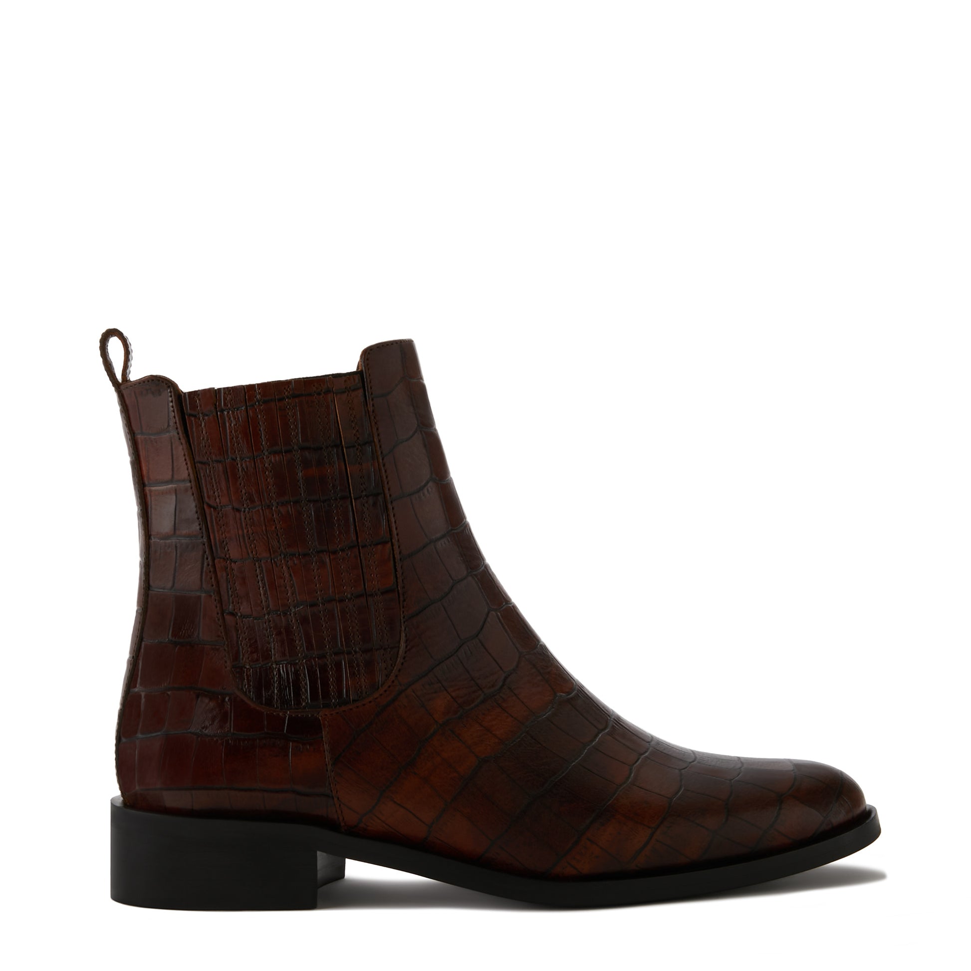 Vendôme Chey croco brown calfskin leather chelsea boots -  - Isabel Bernard