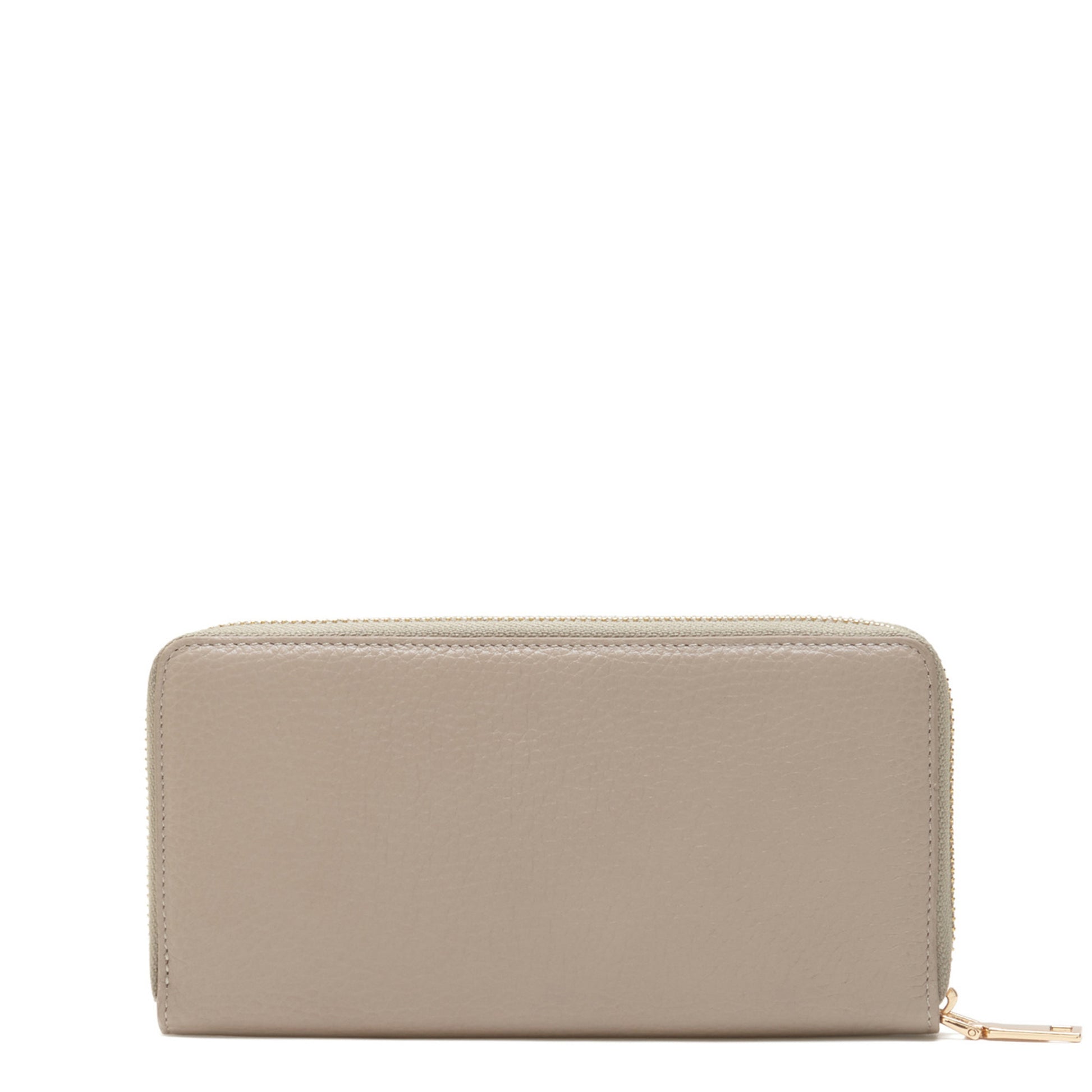 Honoré Léa taupe calfskin leather zipper wallet -  - Isabel Bernard