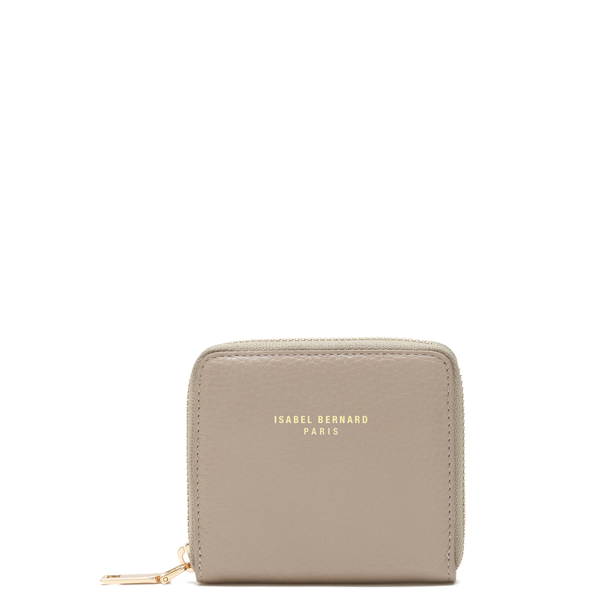 Honoré Jules taupe calfskin leather zipper wallet -  - Isabel Bernard