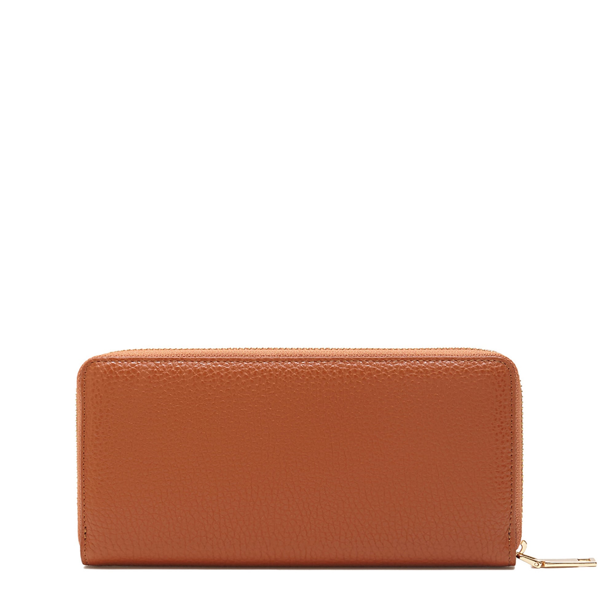 Honoré Léa cognac calfskin leather zipper wallet -  - Isabel Bernard