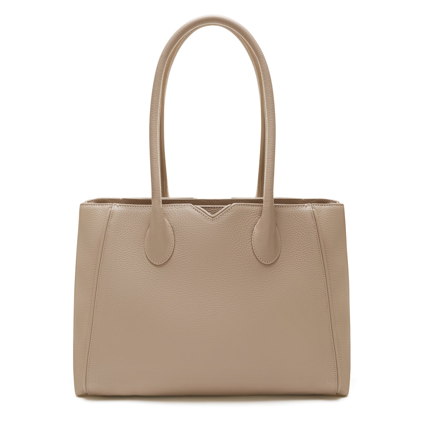 Cadeau d'Isabel taupe leren handtas en portemonnee met rits gift set van kalfsleer