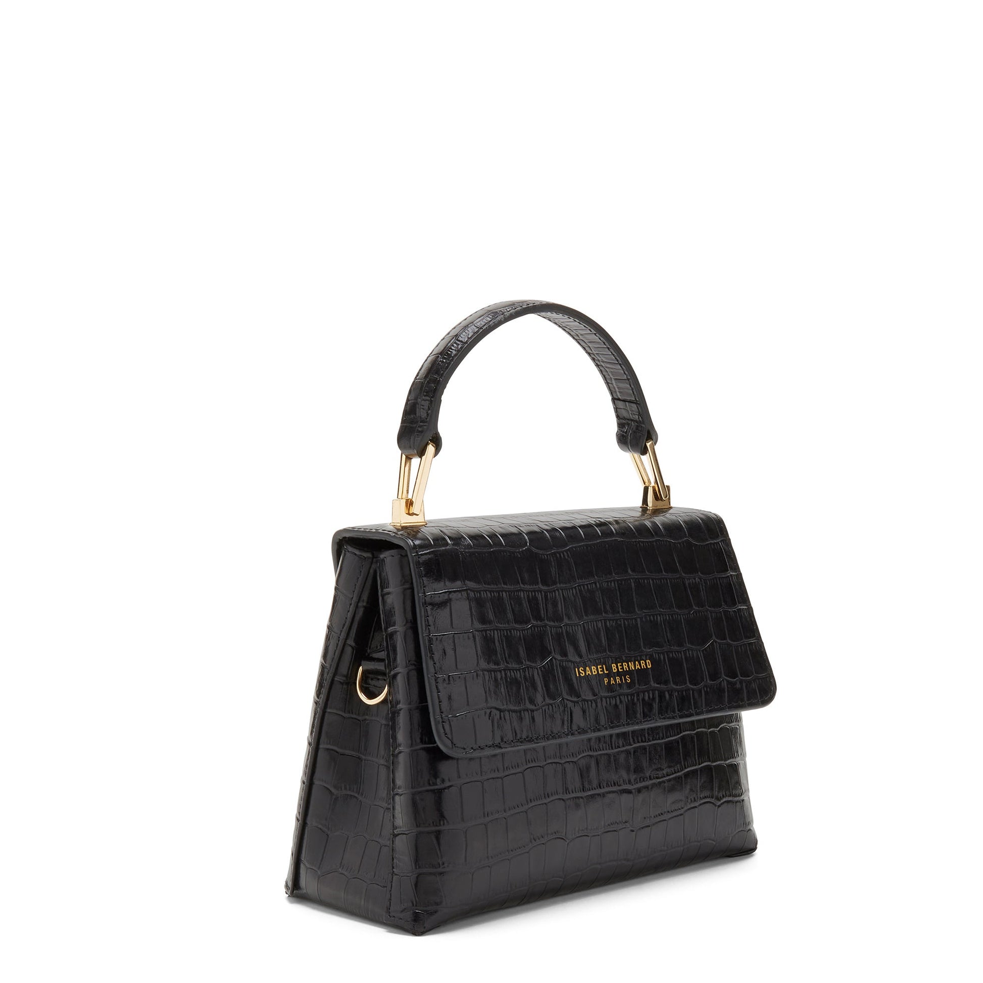 Cadeau d'Isabel croco black calfskin leather handbag and zipper wallet gift set - - Isabel Bernard