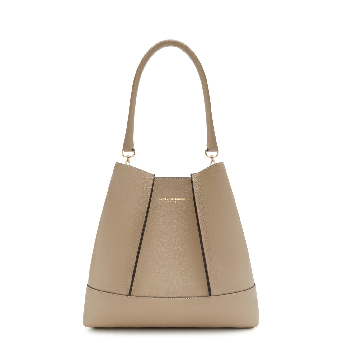 Femme Forte Macie taupe calfskin leather shoulder bag -  - Isabel Bernard