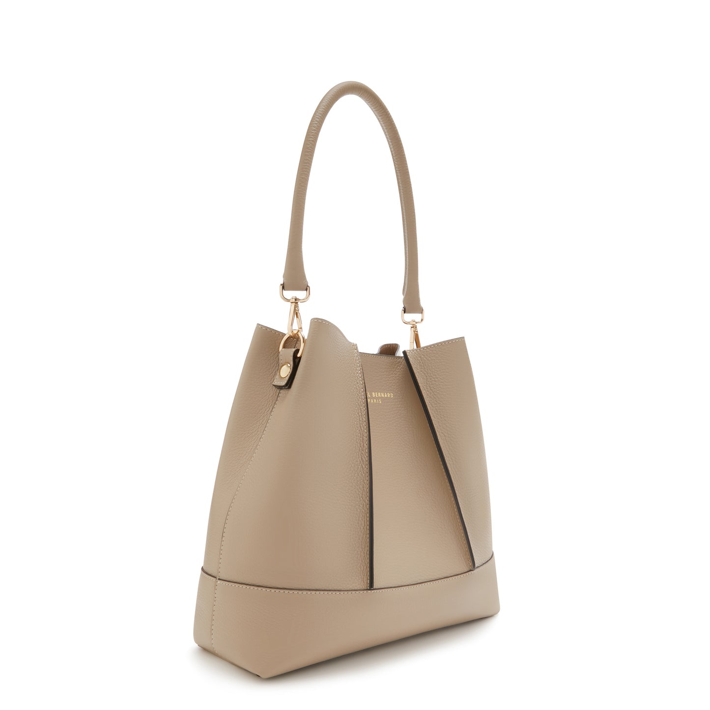 Femme Forte Macie taupe calfskin leather shoulder bag -  - Isabel Bernard