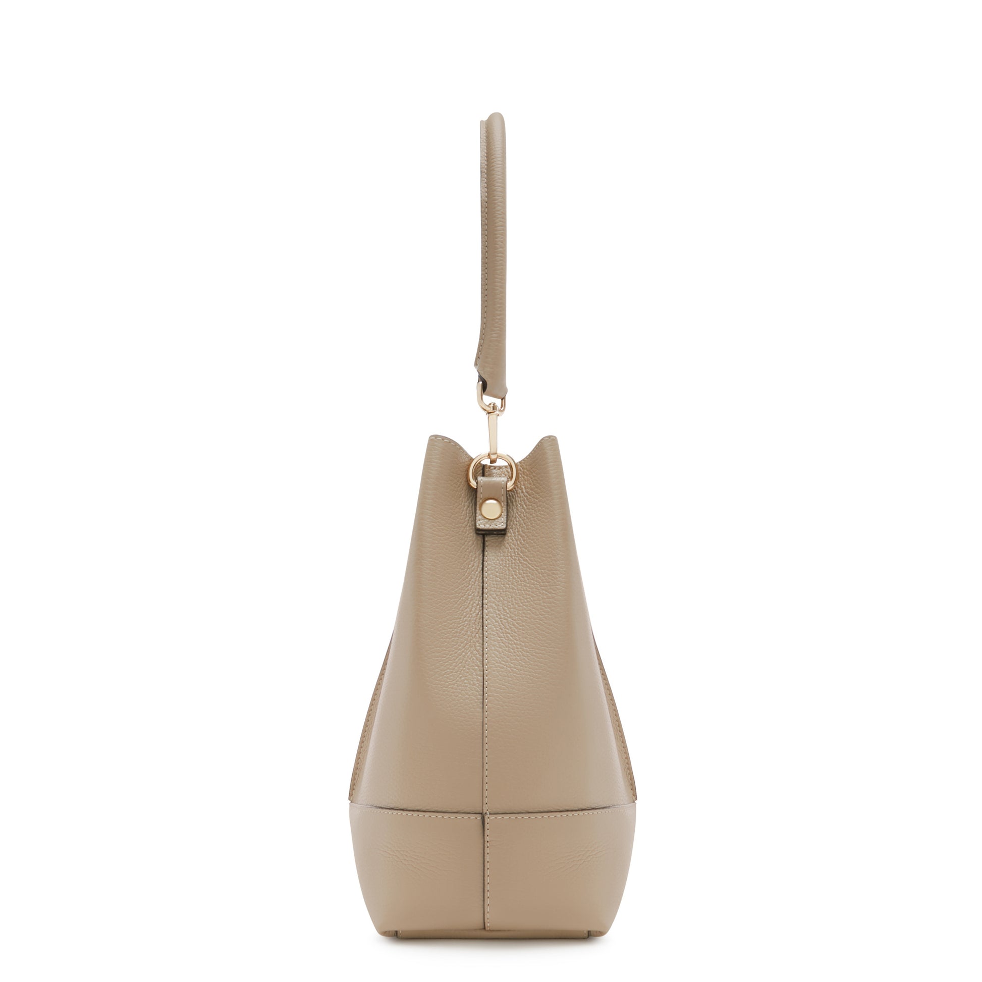 Femme Forte Macie taupe calfskin leather shoulder bag -  - Isabel Bernard