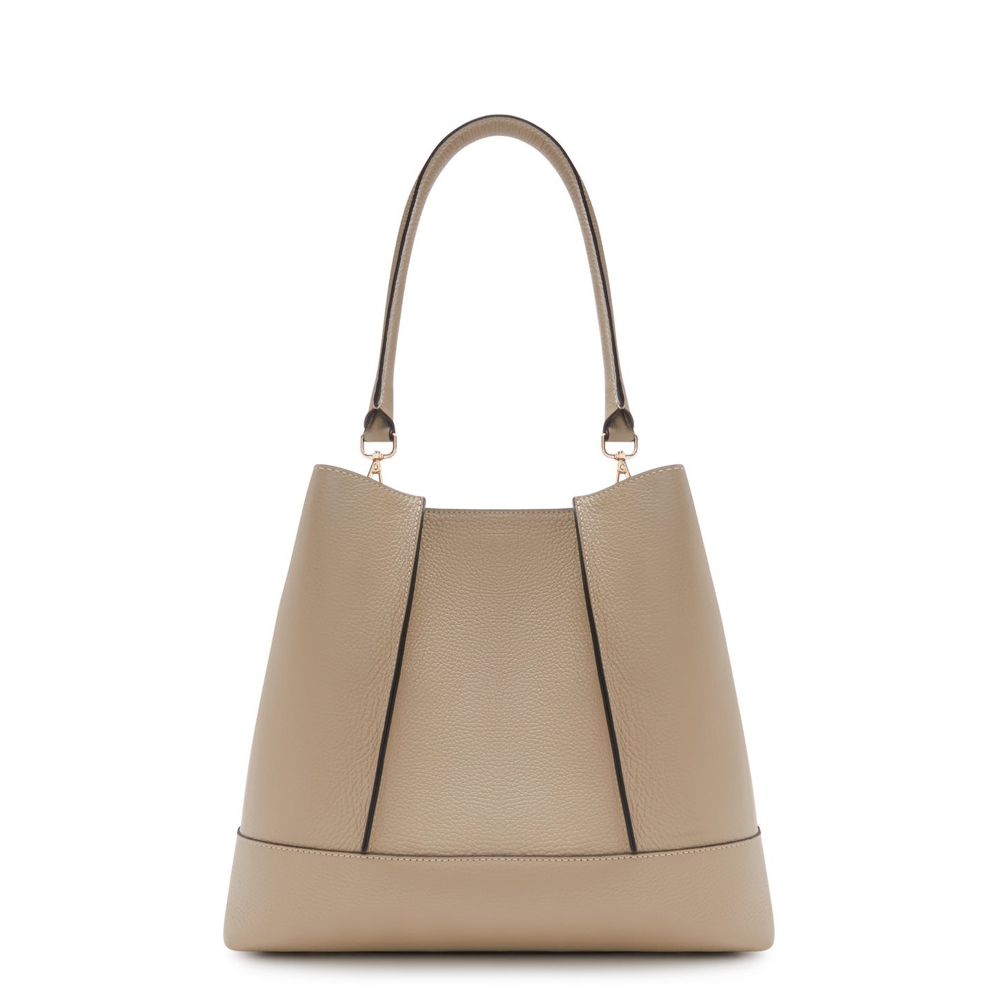 Femme Forte Macie taupe calfskin leather shoulder bag -  - Isabel Bernard